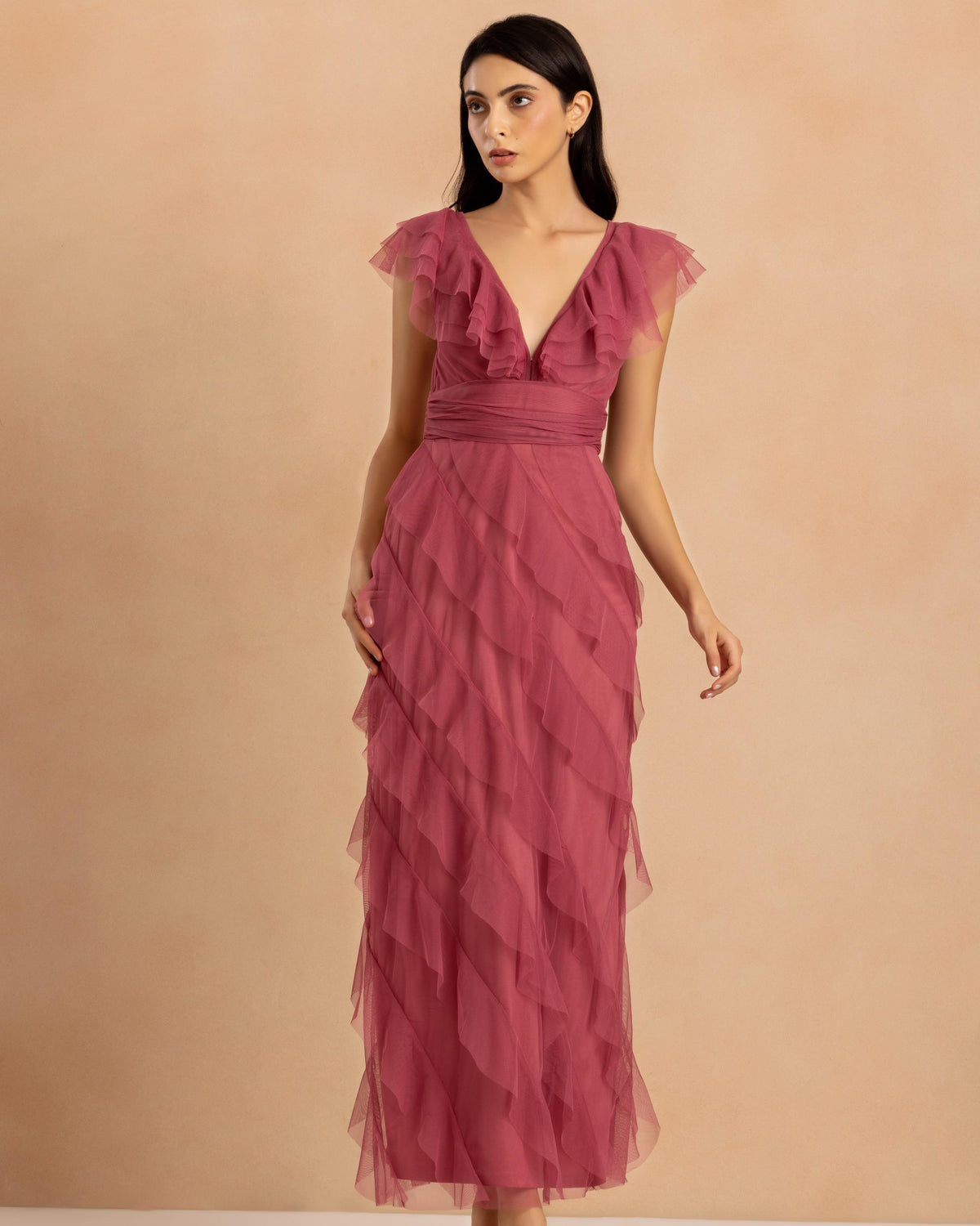 Carpathia Tulle Maxi Dress in Orchid