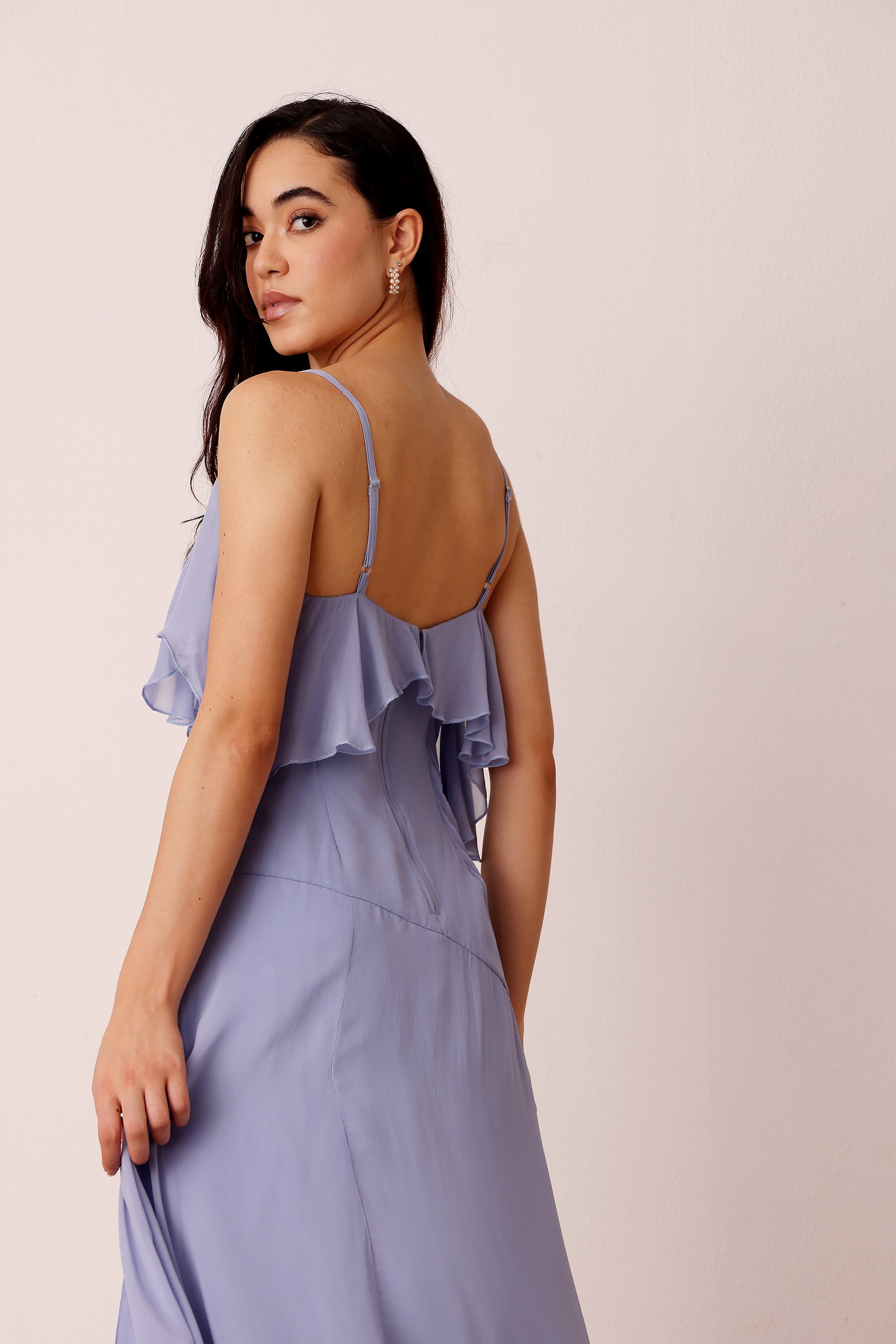Cassa Midi Dress in Light Blue