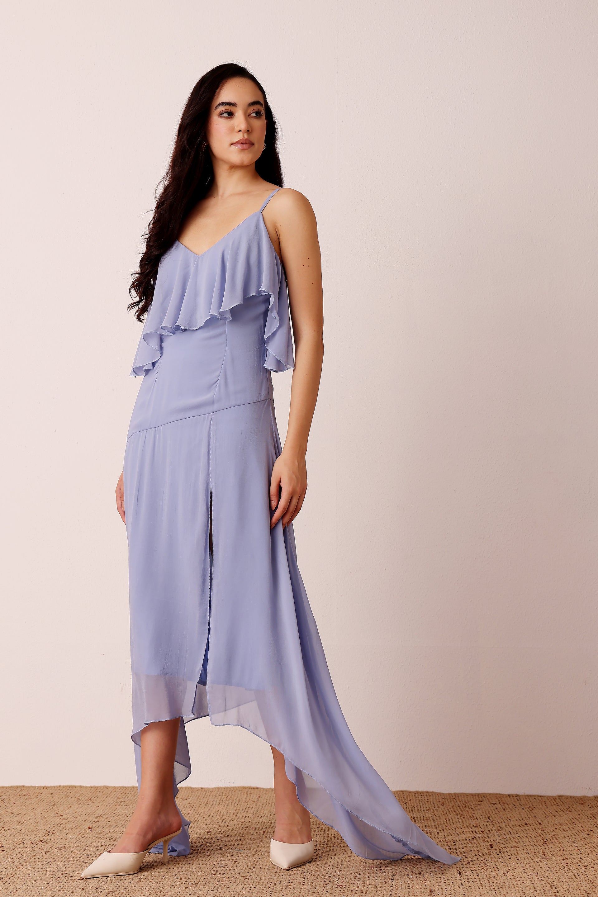 Cassa Midi Dress in Light Blue