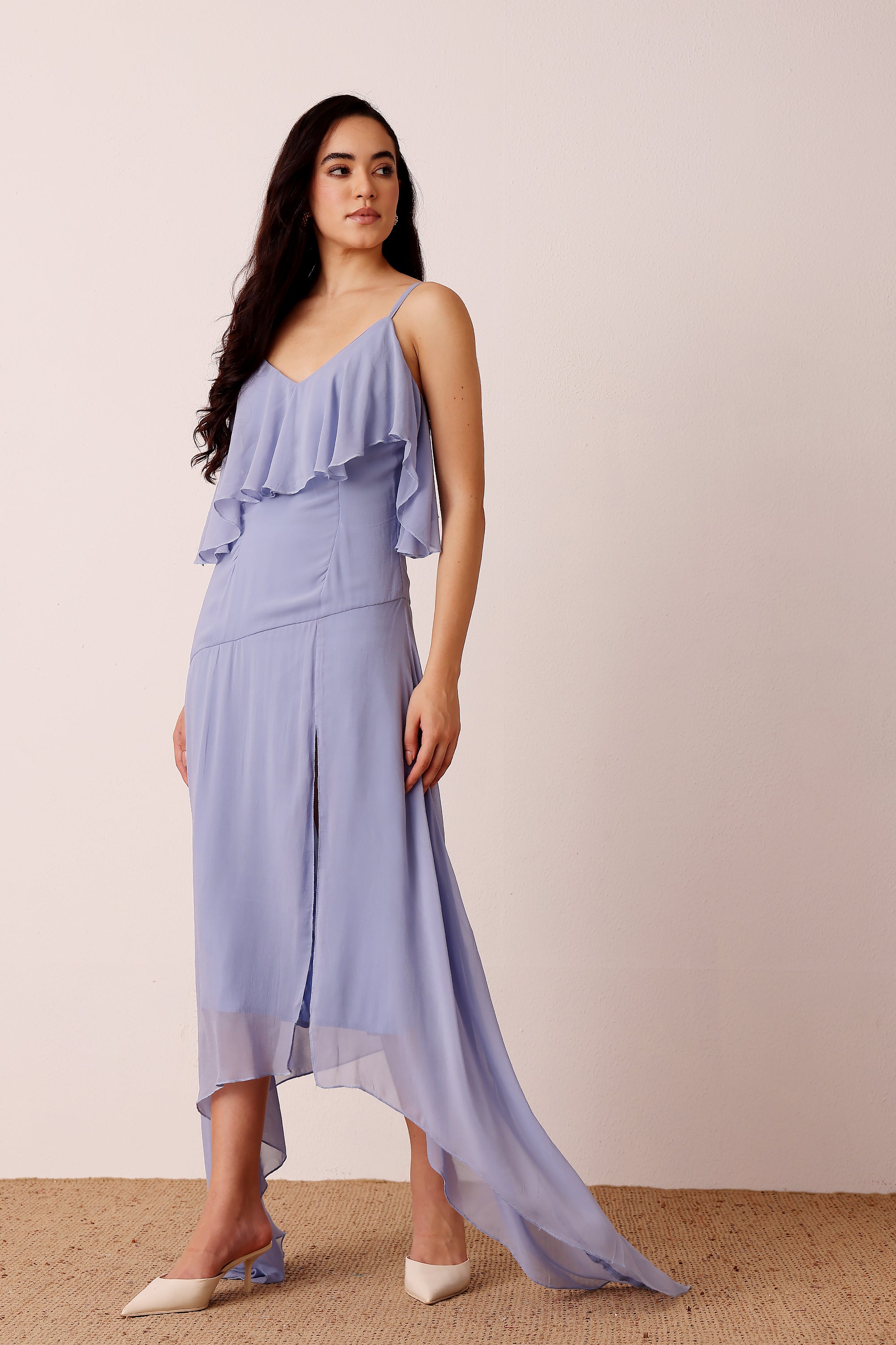 Cassa Midi Dress in Light Blue