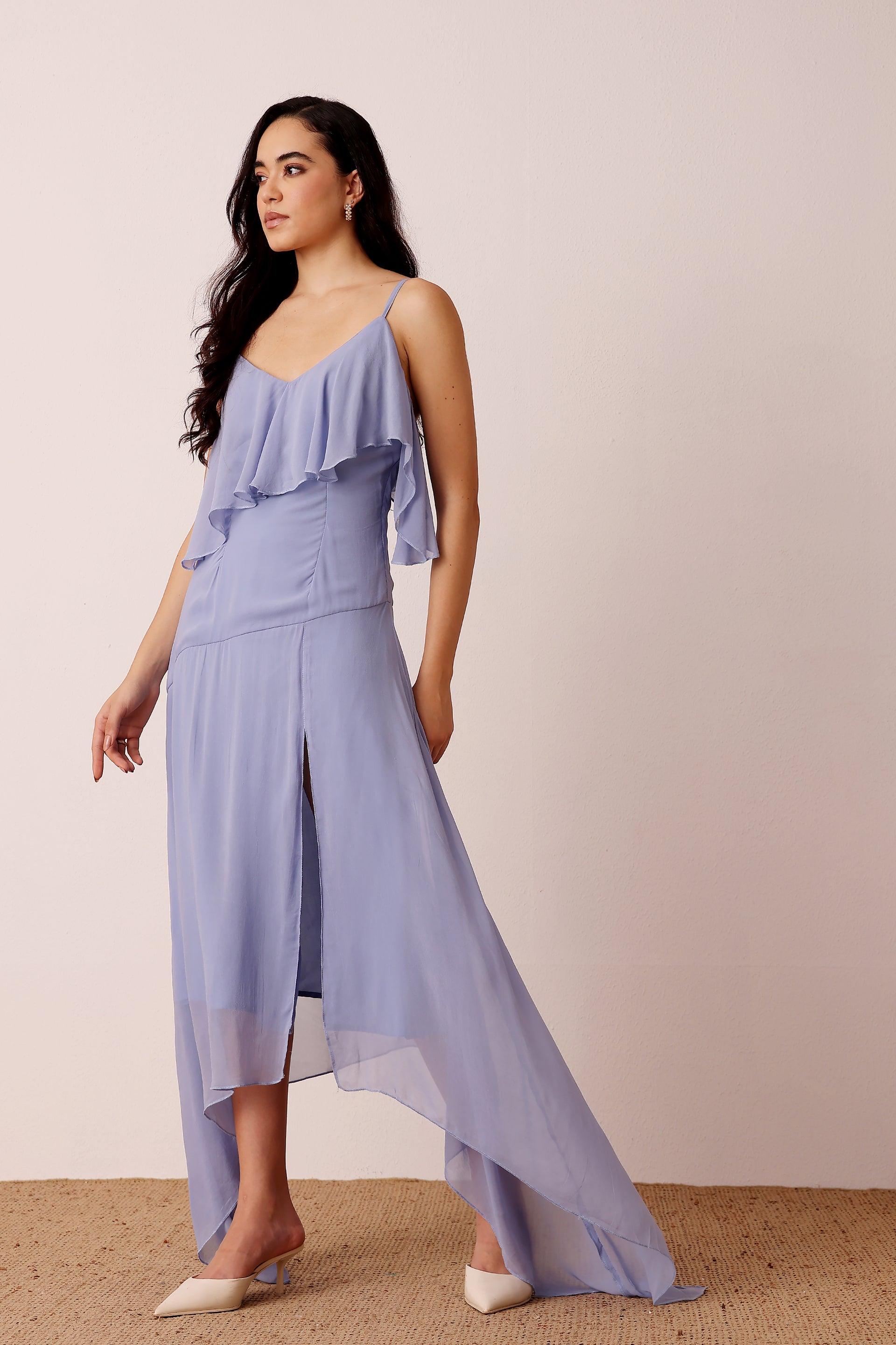 Cassa Midi Dress in Light Blue