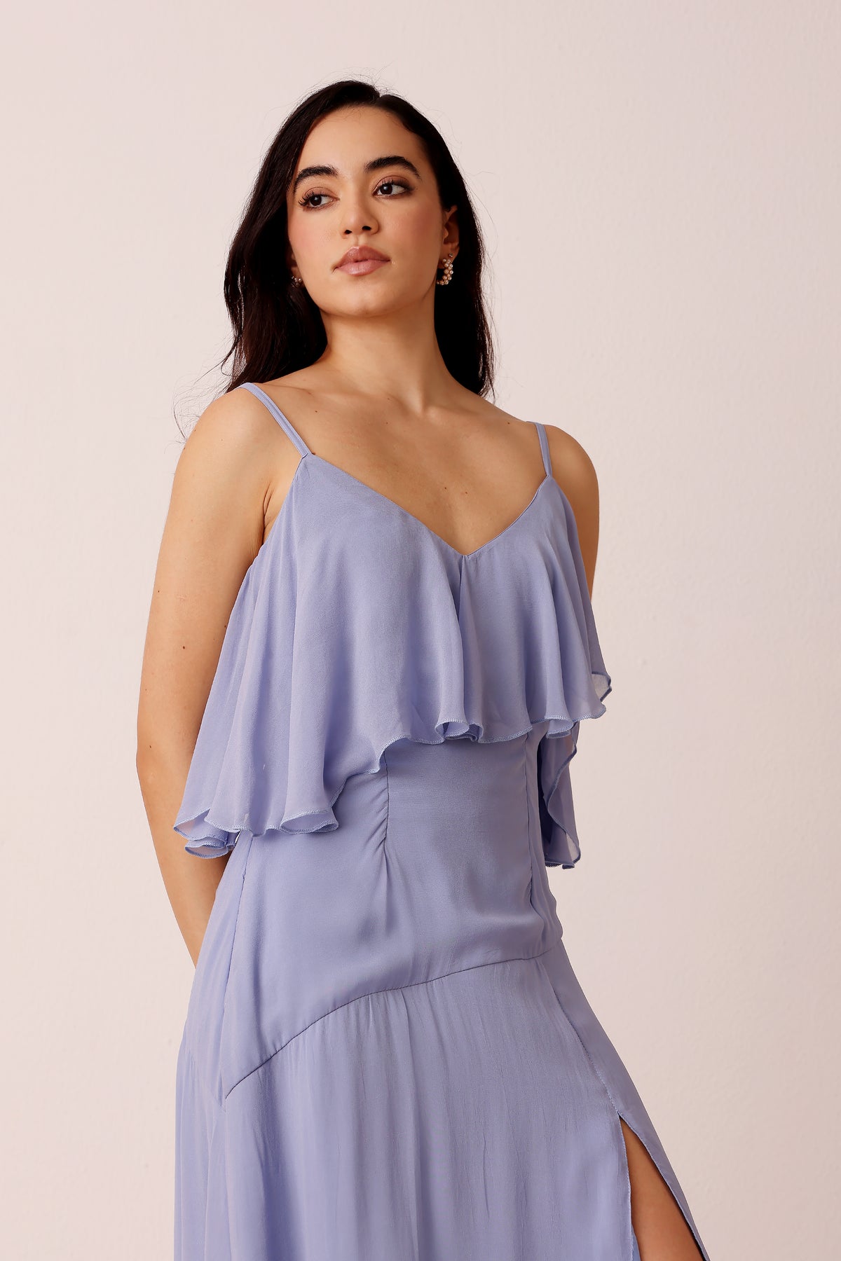 Cassa Midi Dress in Light Blue