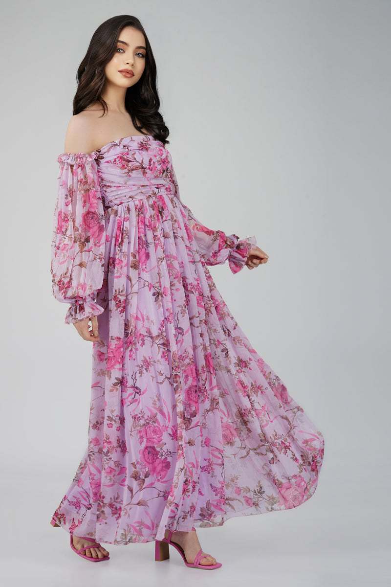Long flowing chiffon dresses hotsell