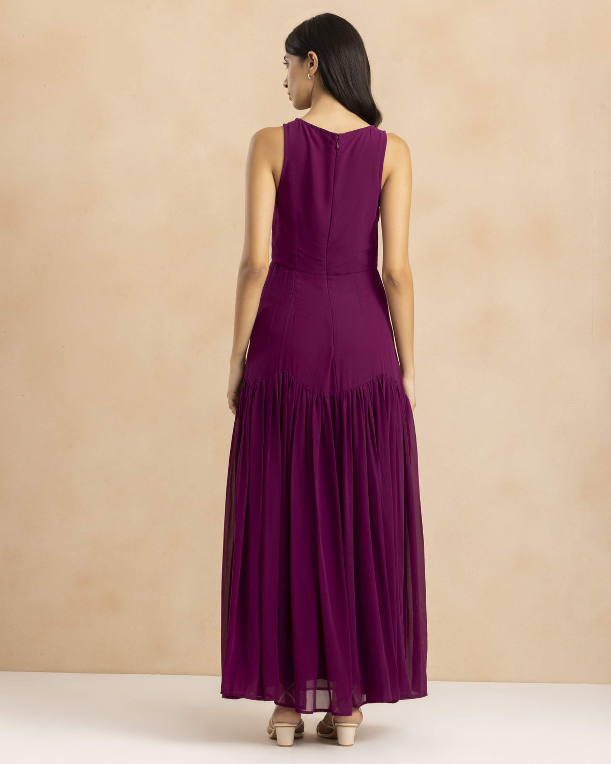 Clover Chiffon Maxi Dress in Fig