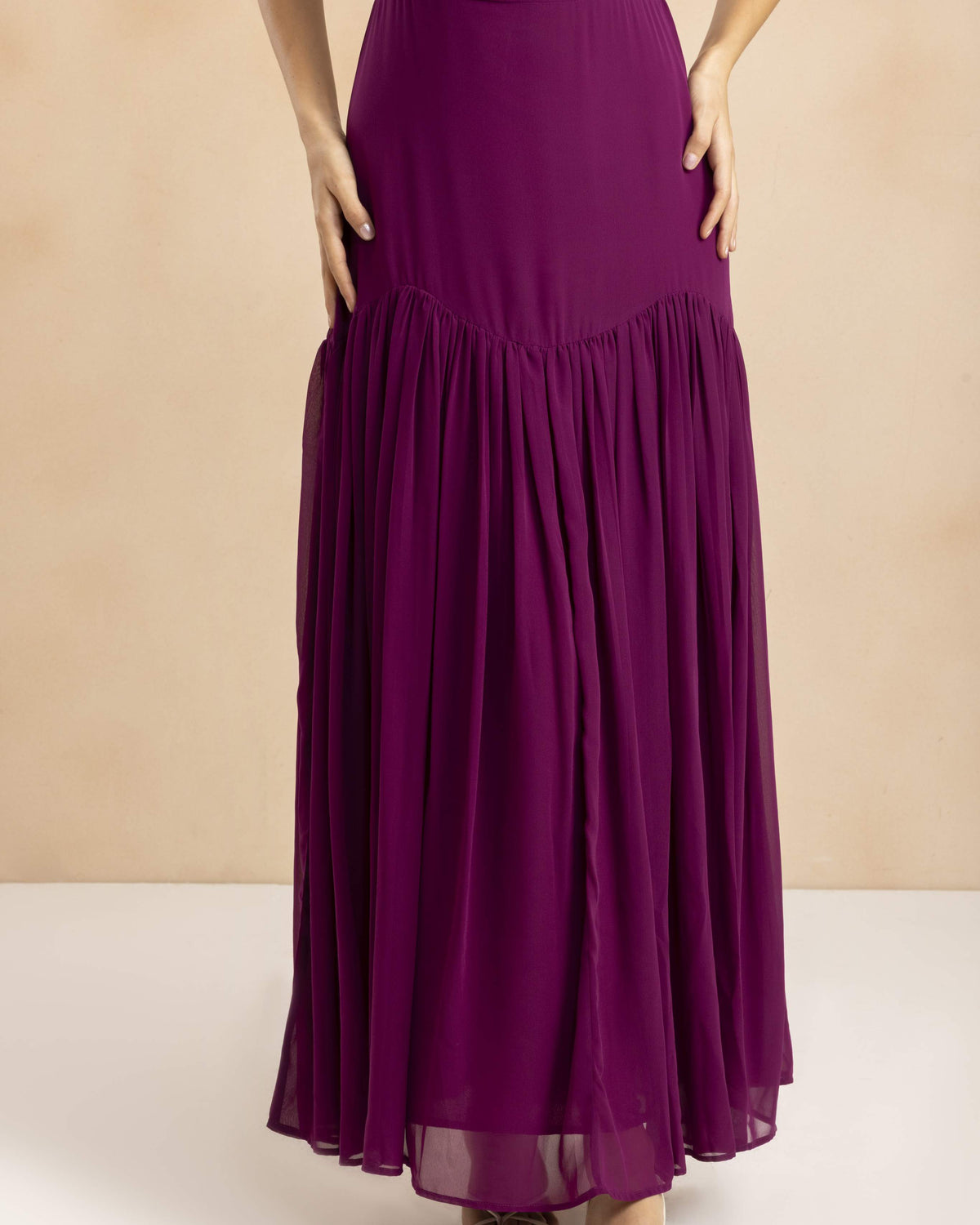 Clover Chiffon Maxi Dress in Fig