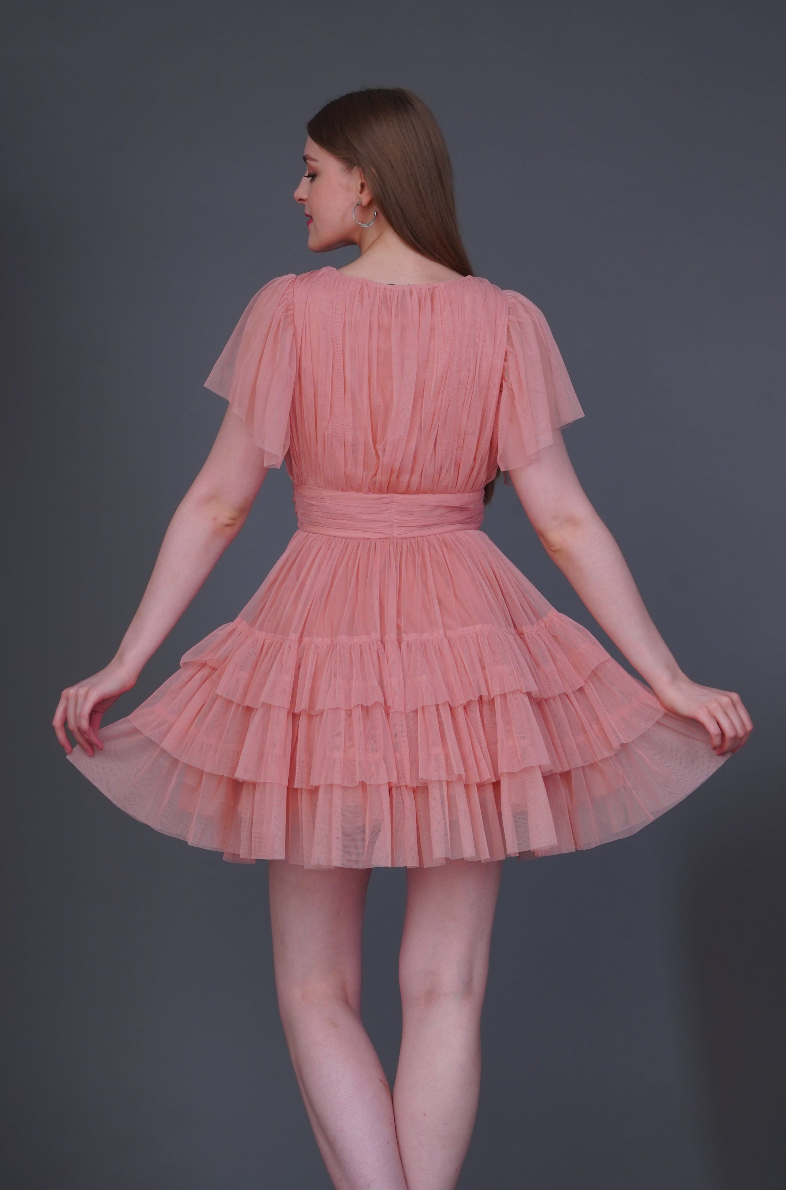 Madison Blush Pink Tulle Mini Dress