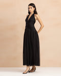 Delilah Tulle Halter Maxi Dress in Black