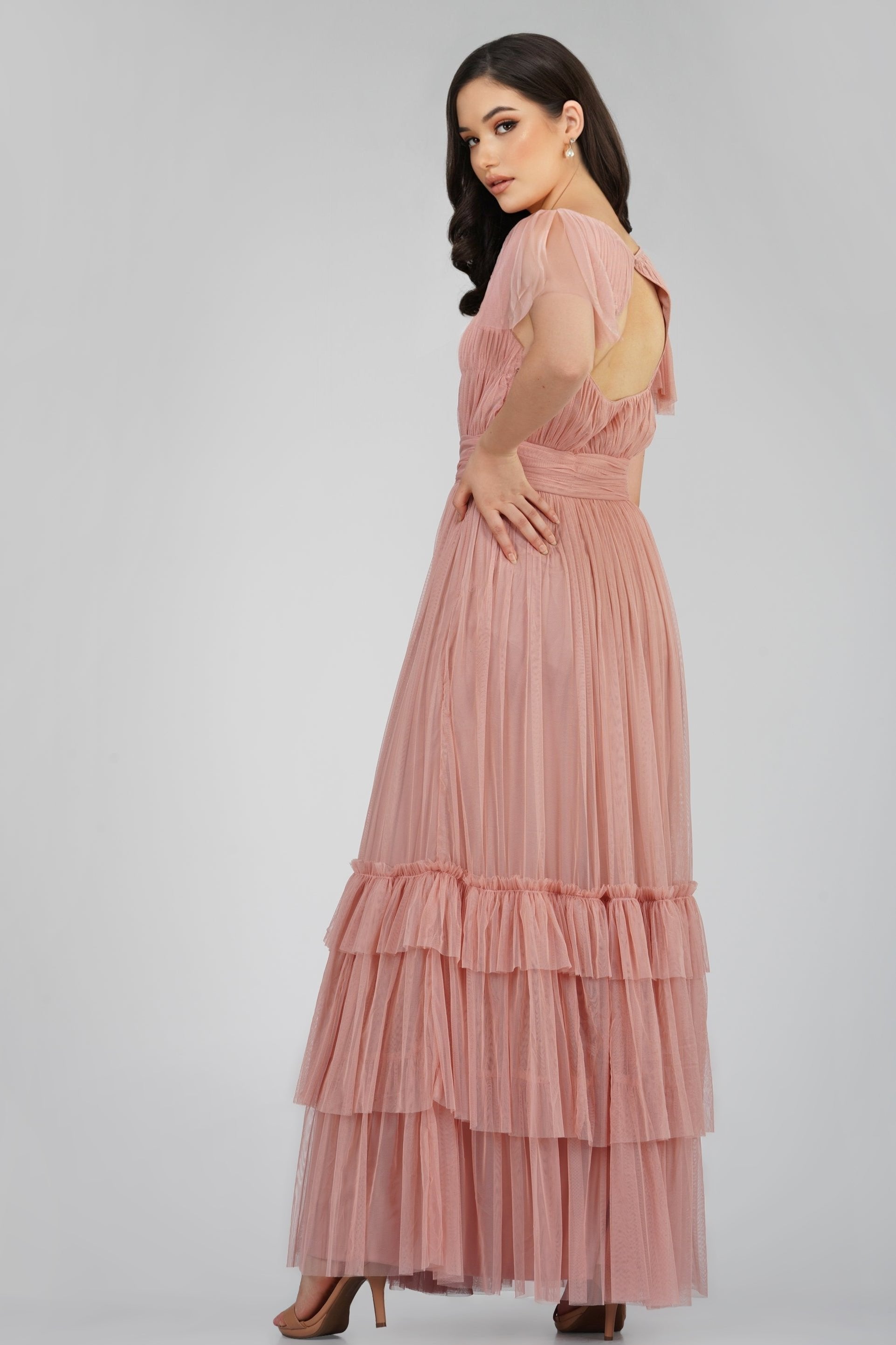 Diva Tulle Maxi Dress in Mink - UK6 / Mink Diva Tulle Maxi Dress in Mink - UK6 / Mink