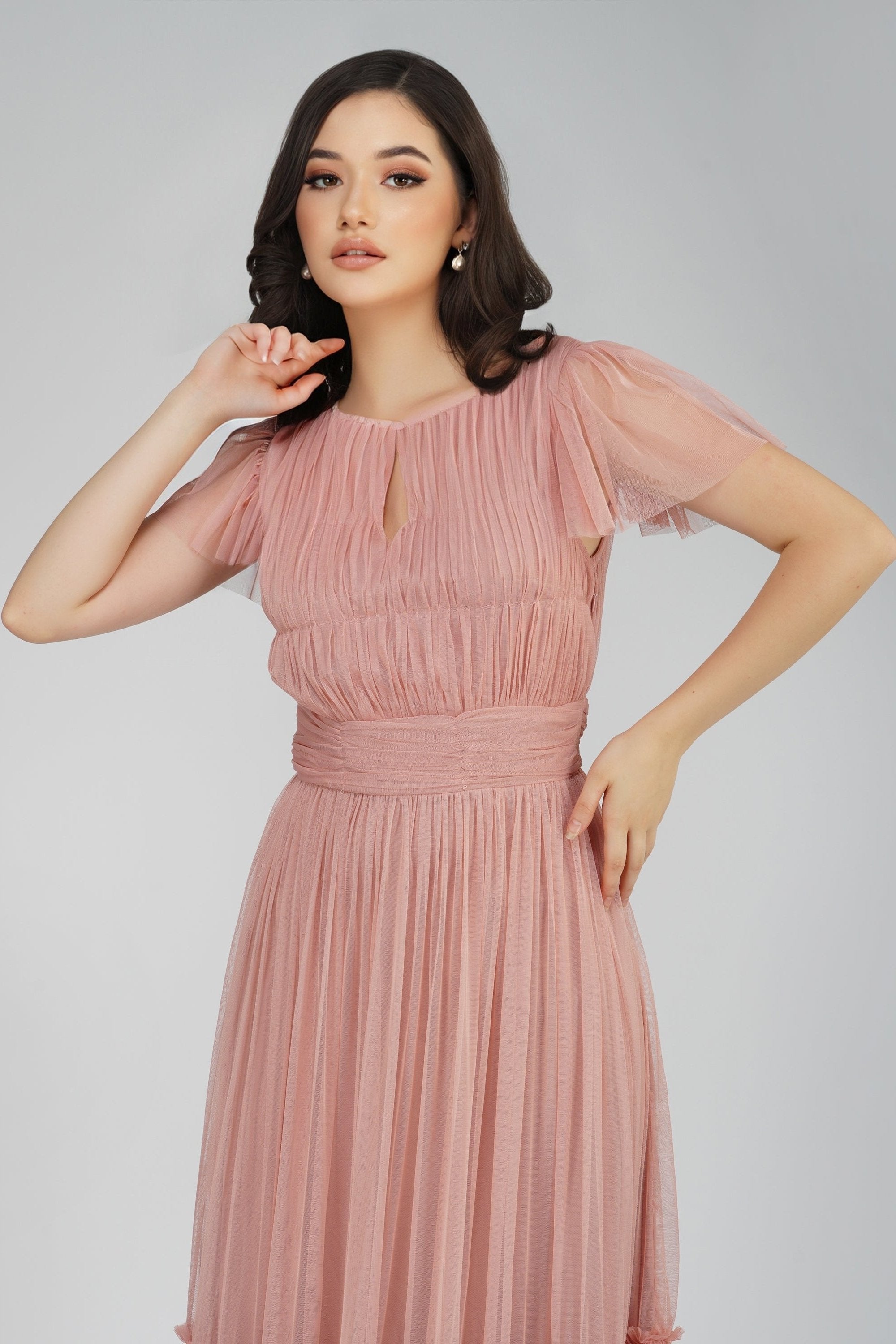 Diva Tulle Maxi Dress in Mink - UK6 / Mink Diva Tulle Maxi Dress in Mink - UK6 / Mink
