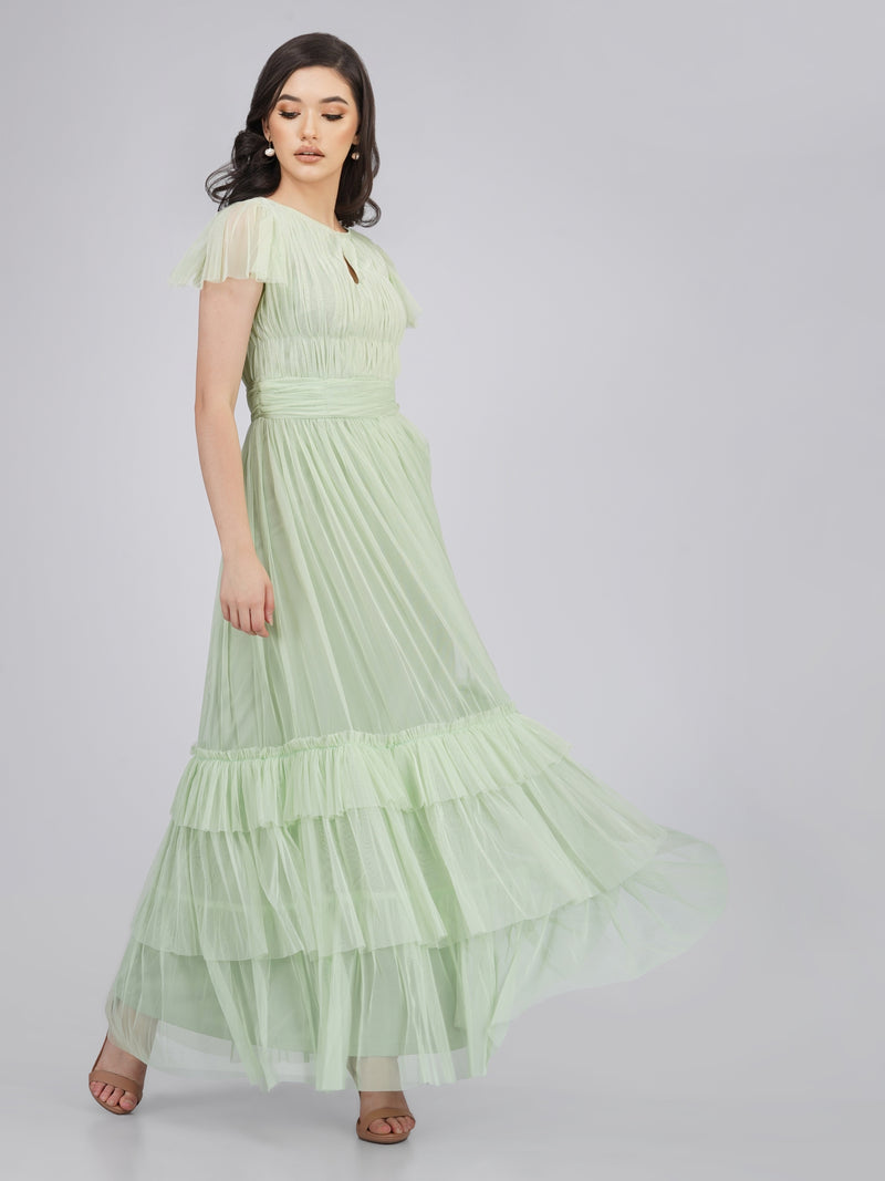 Diva Sage Green Tulle Bridesmaid Dress