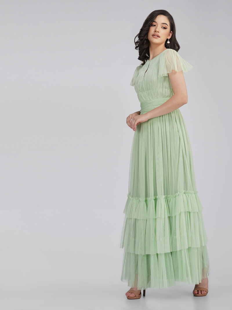 Diva Sage Green Tulle Bridesmaid Dress
