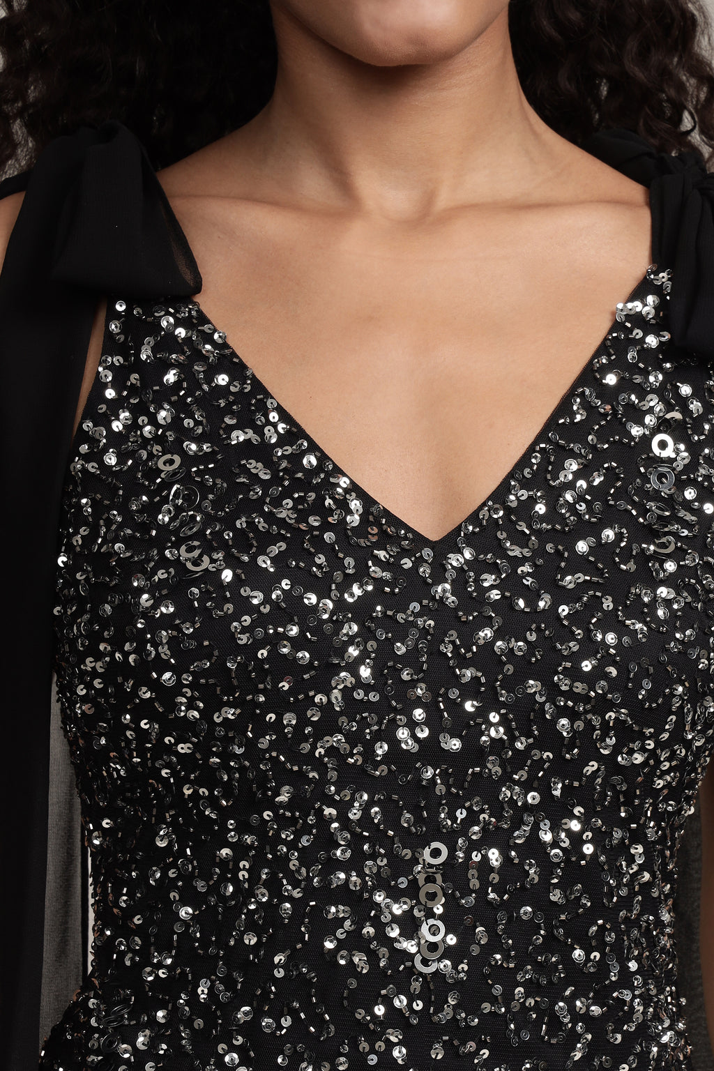 Dream Embellished Maxi Dress in Black