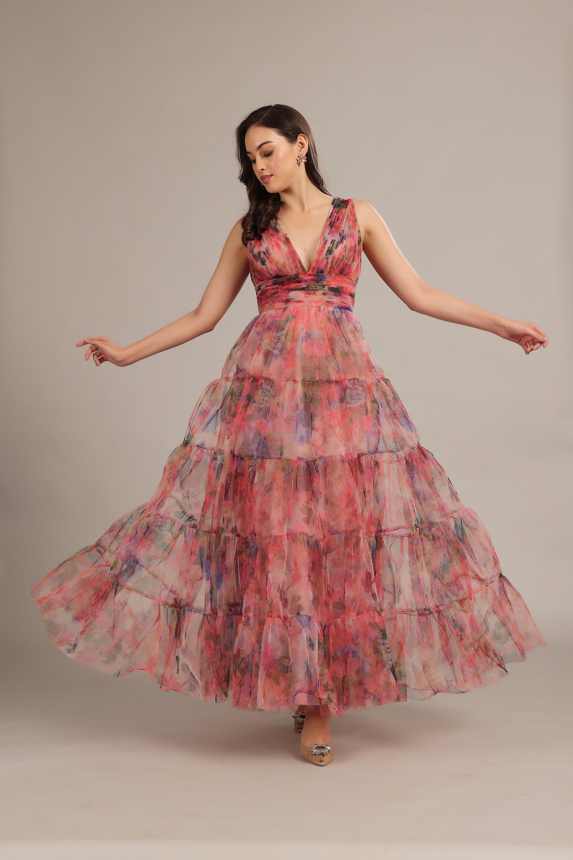 Candace Maxi Dress in Mixed Floral