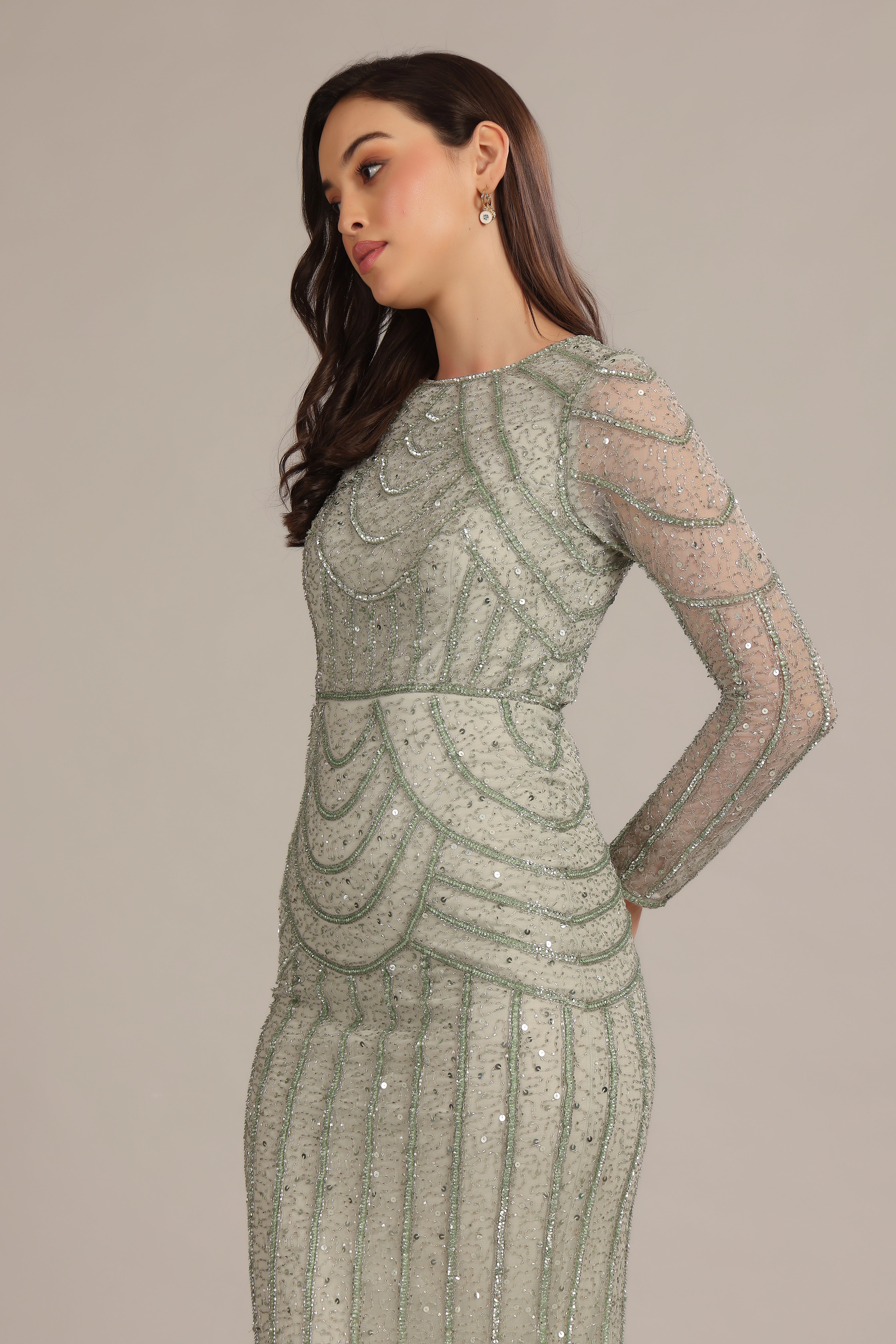 Ellis Maxi Dress in Sage Green