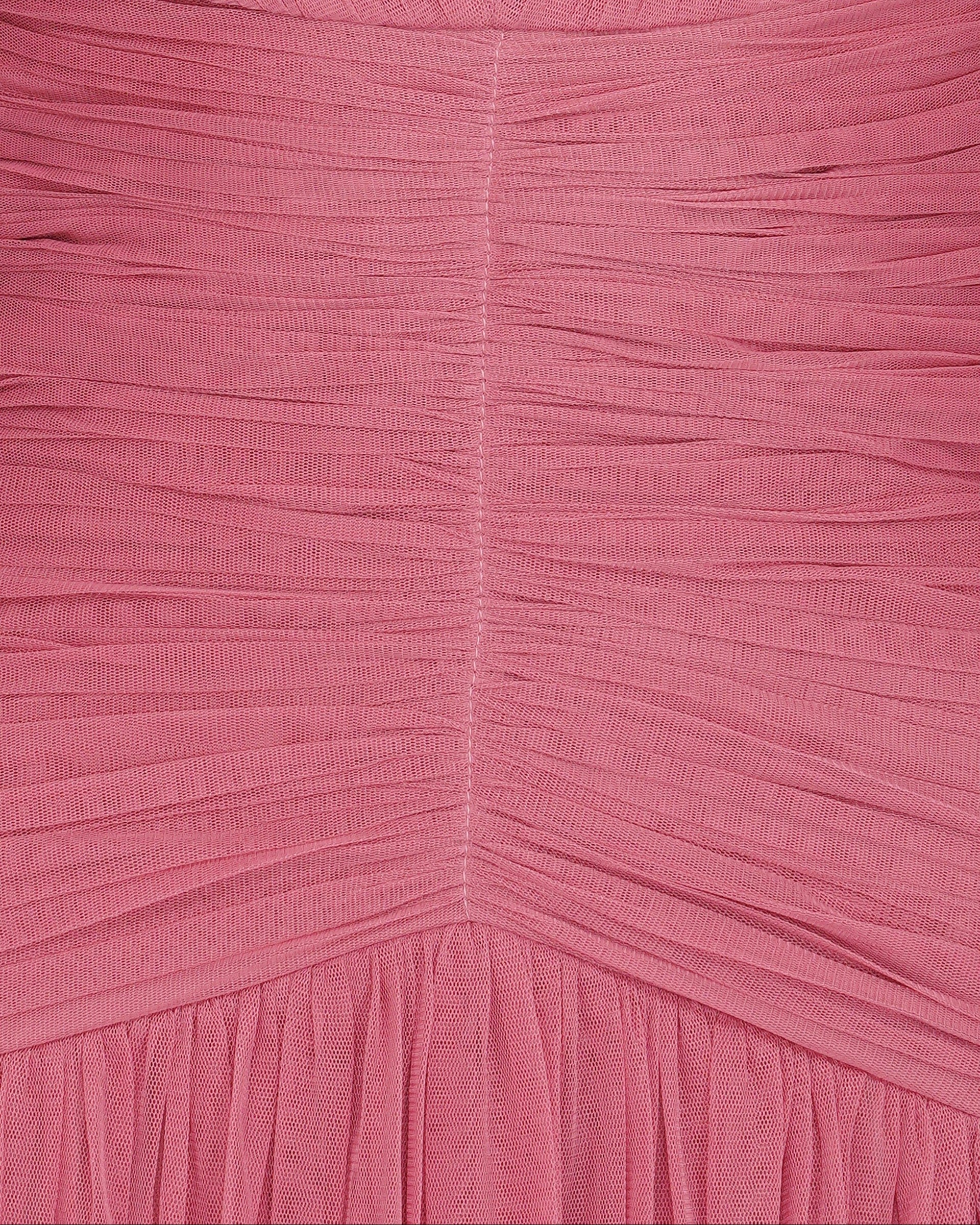Elsie Tulle Maxi Dress in Dusty Rose