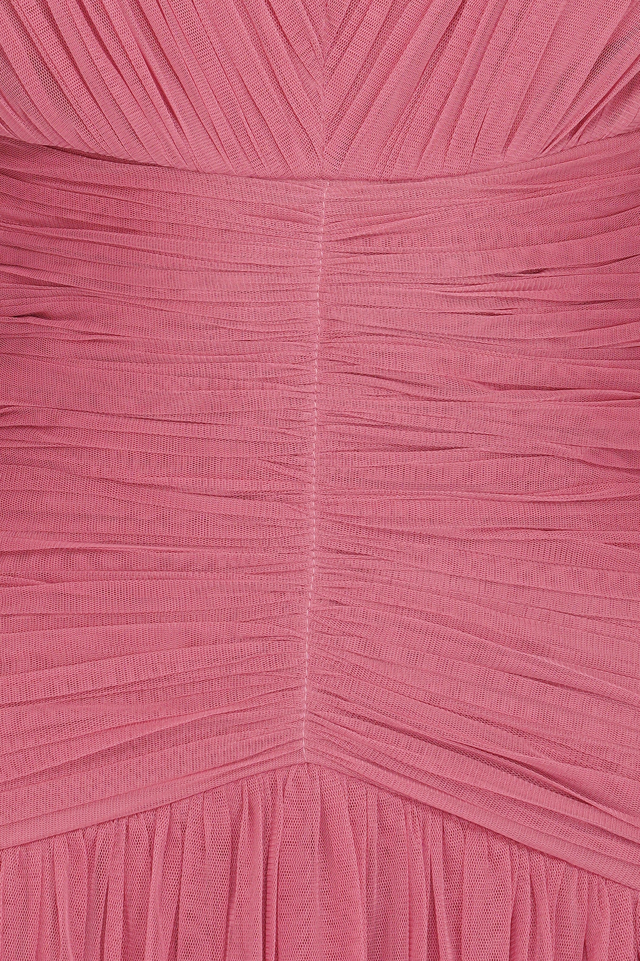 Elsie Tulle Maxi Dress in Dusty Rose
