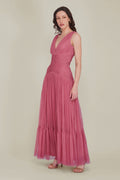 Elsie Tulle Maxi Dress in Dusty Rose