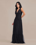 Elsie Tulle Maxi Dress in Black