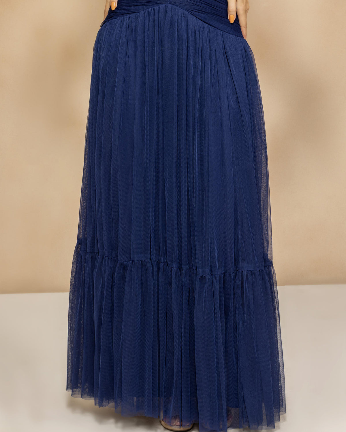 Elsie Tulle Maxi Dress in Navy Peony