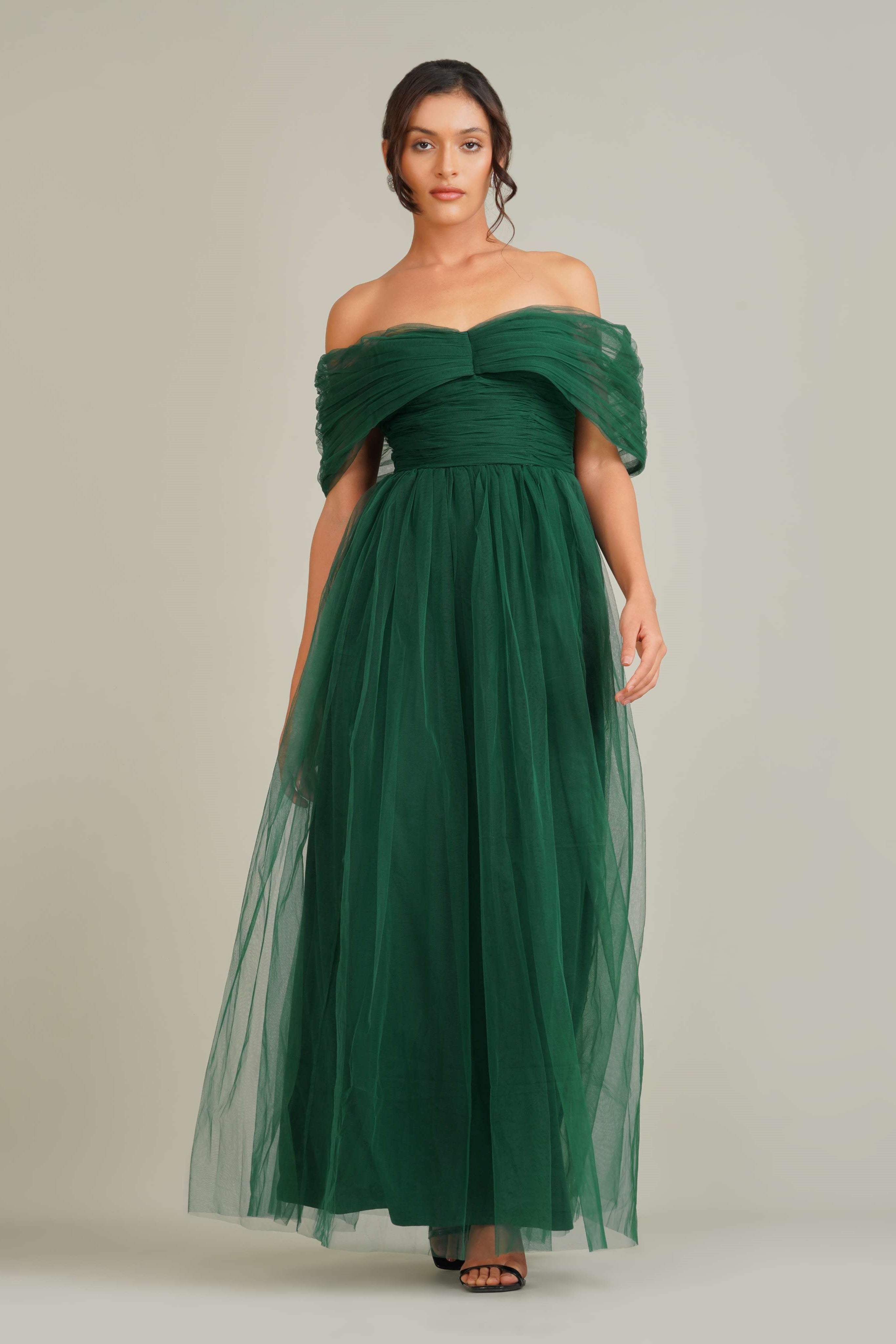 Gillian Maxi Dress in Emerald Green