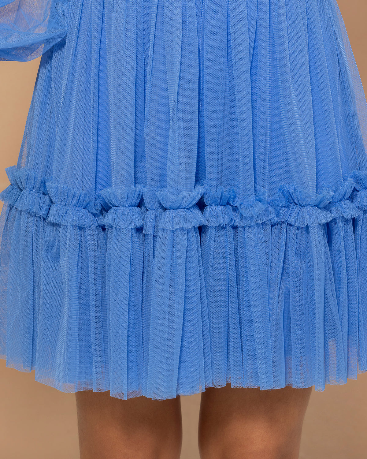 Rachel Tulle Mini Dress in Marina Blue