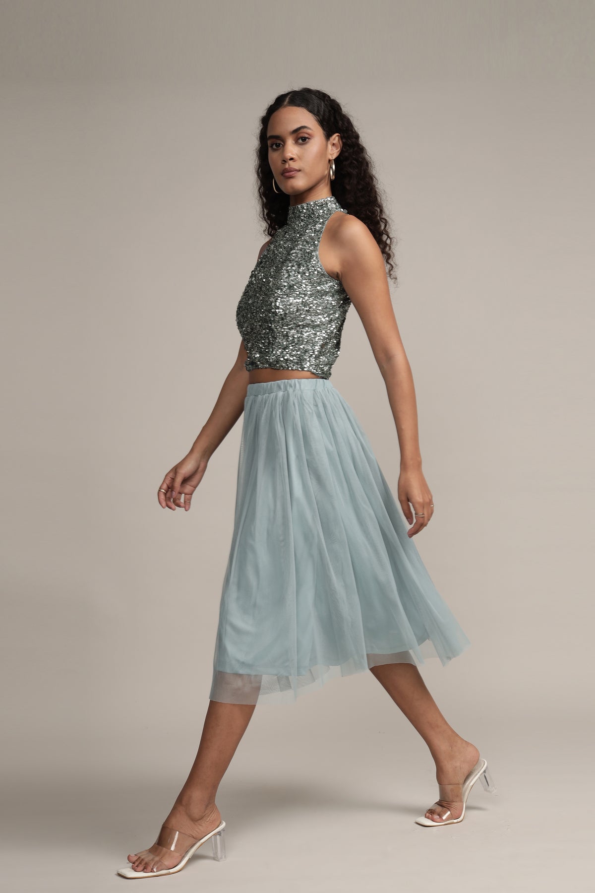 Gui Picasso Teal Sequin Top