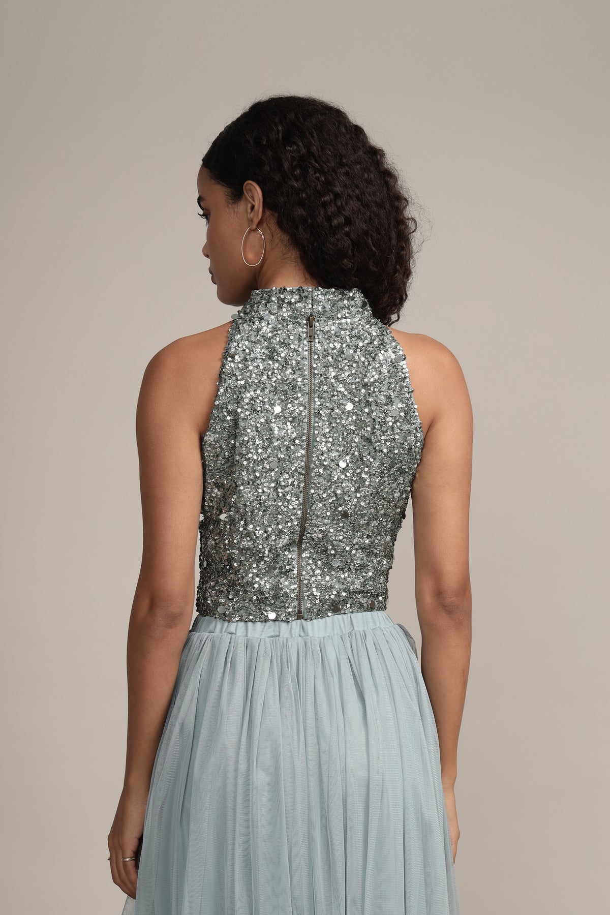 Gui Picasso Teal Sequin Top