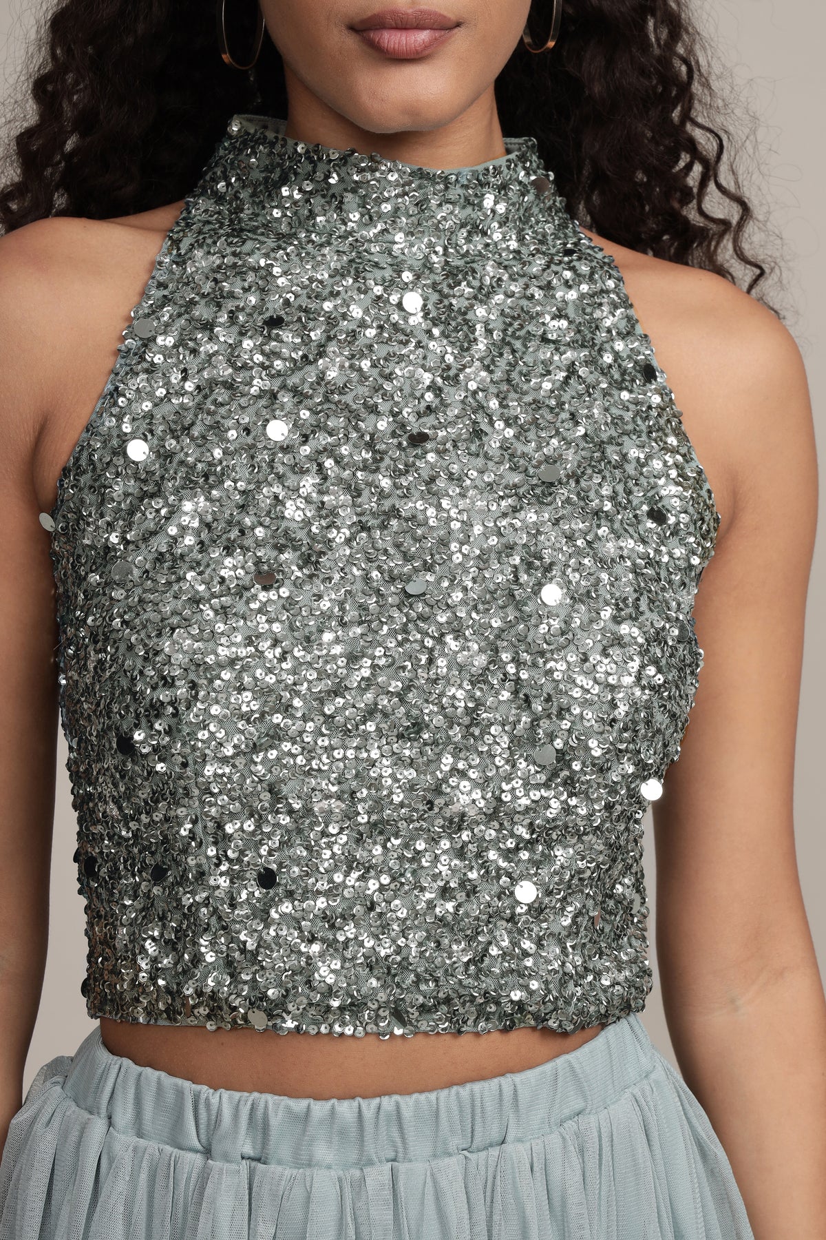Gui Picasso Teal Sequin Top