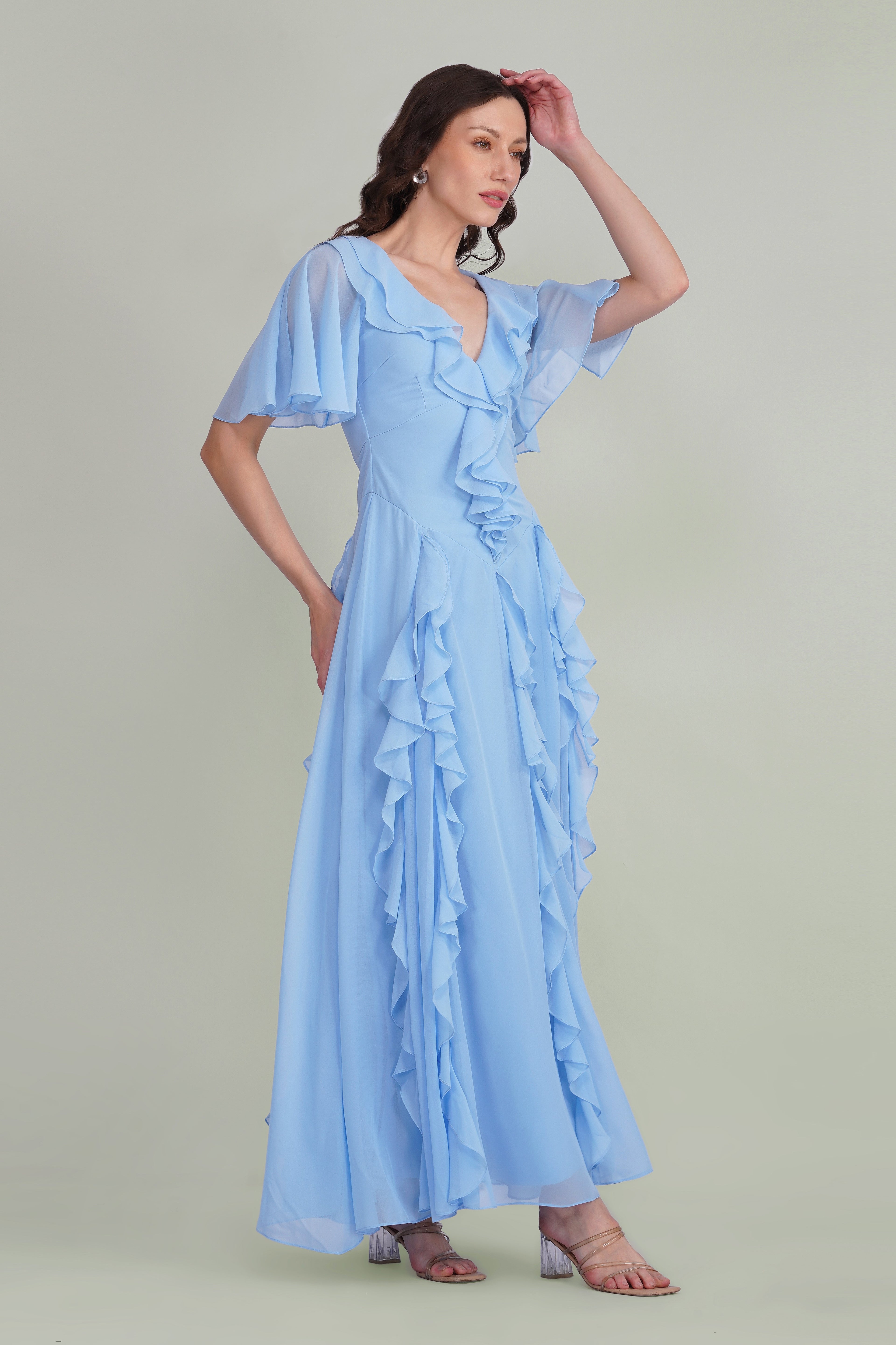 Hertia Maxi Dress in Light Blue