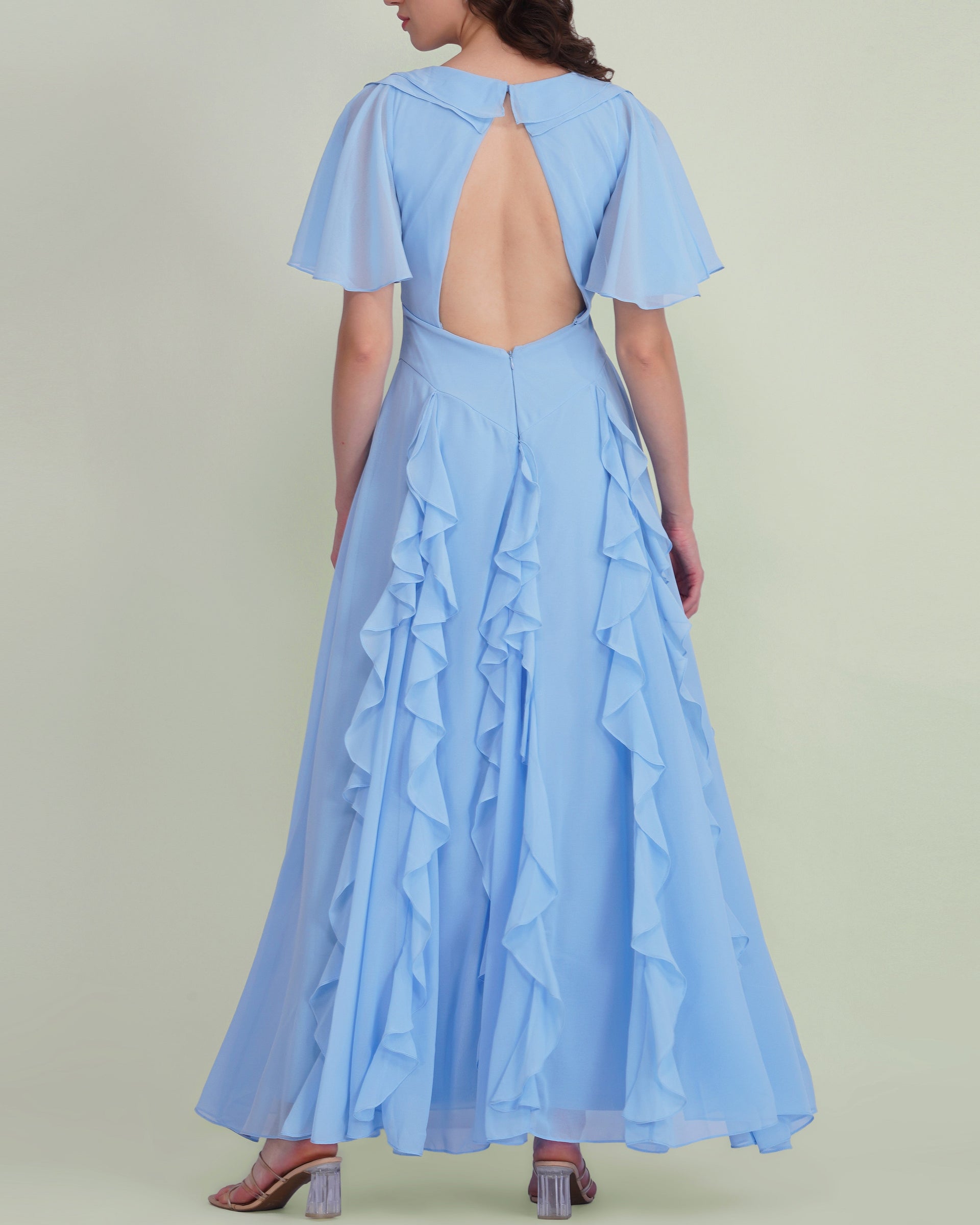 Hertia Maxi Dress in Light Blue