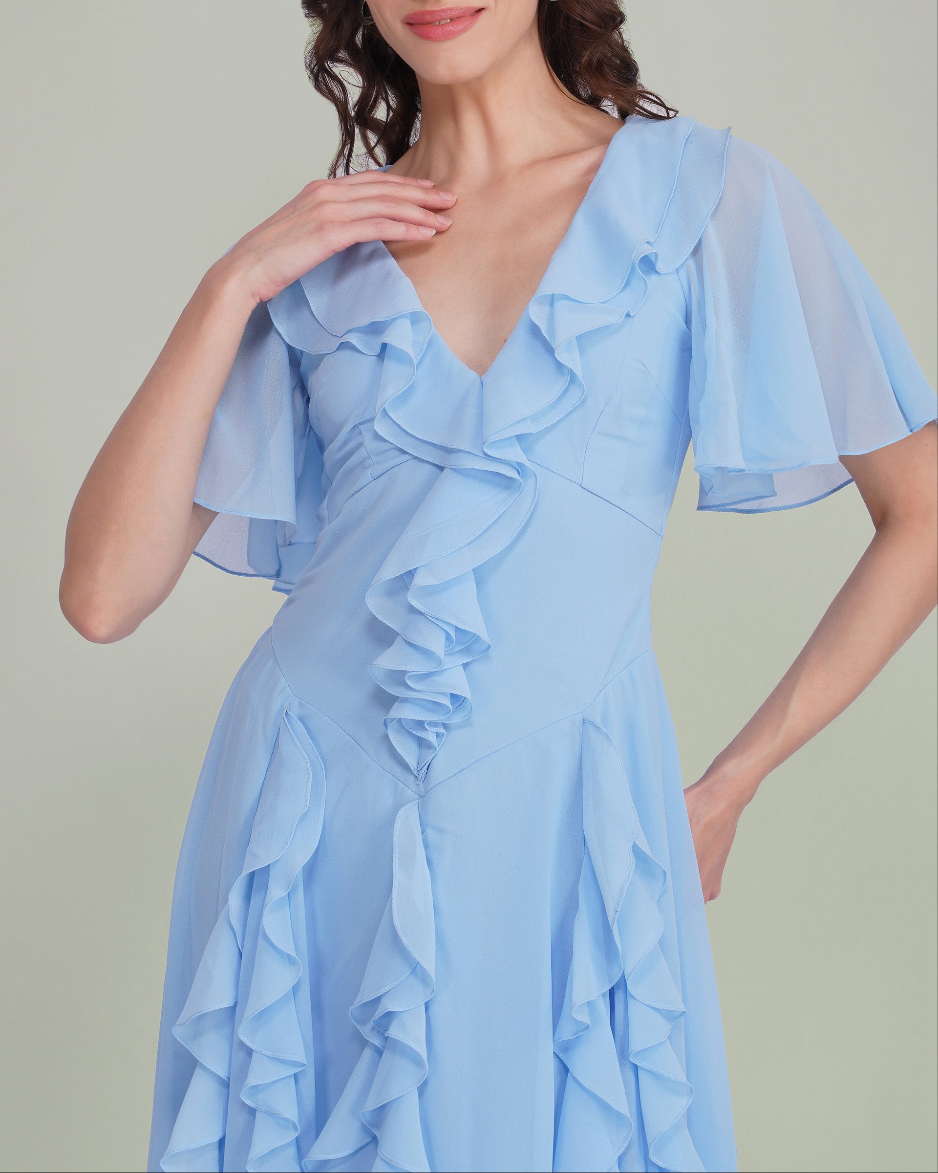 Hertia Maxi Dress in Light Blue