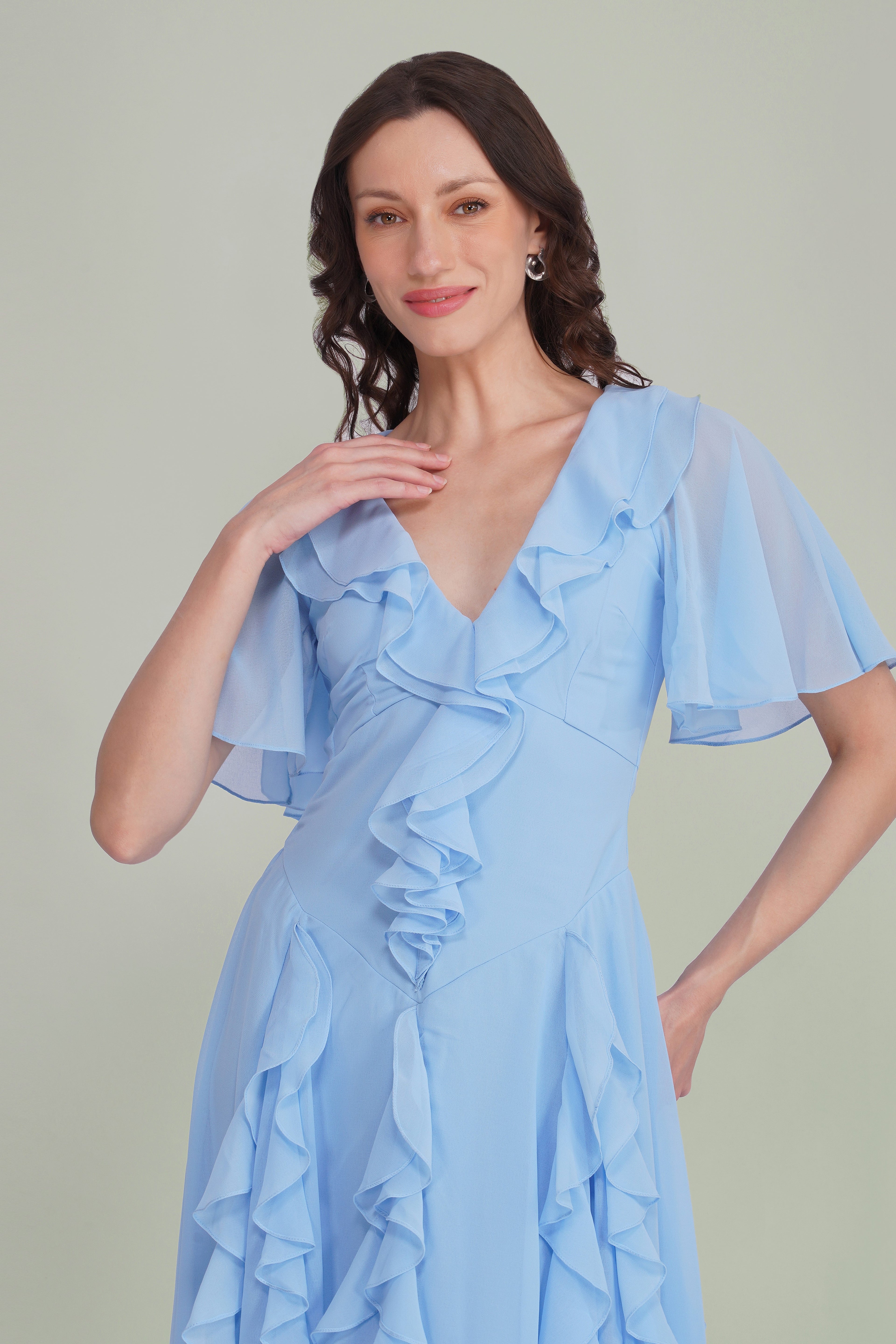 Hertia Maxi Dress in Light Blue