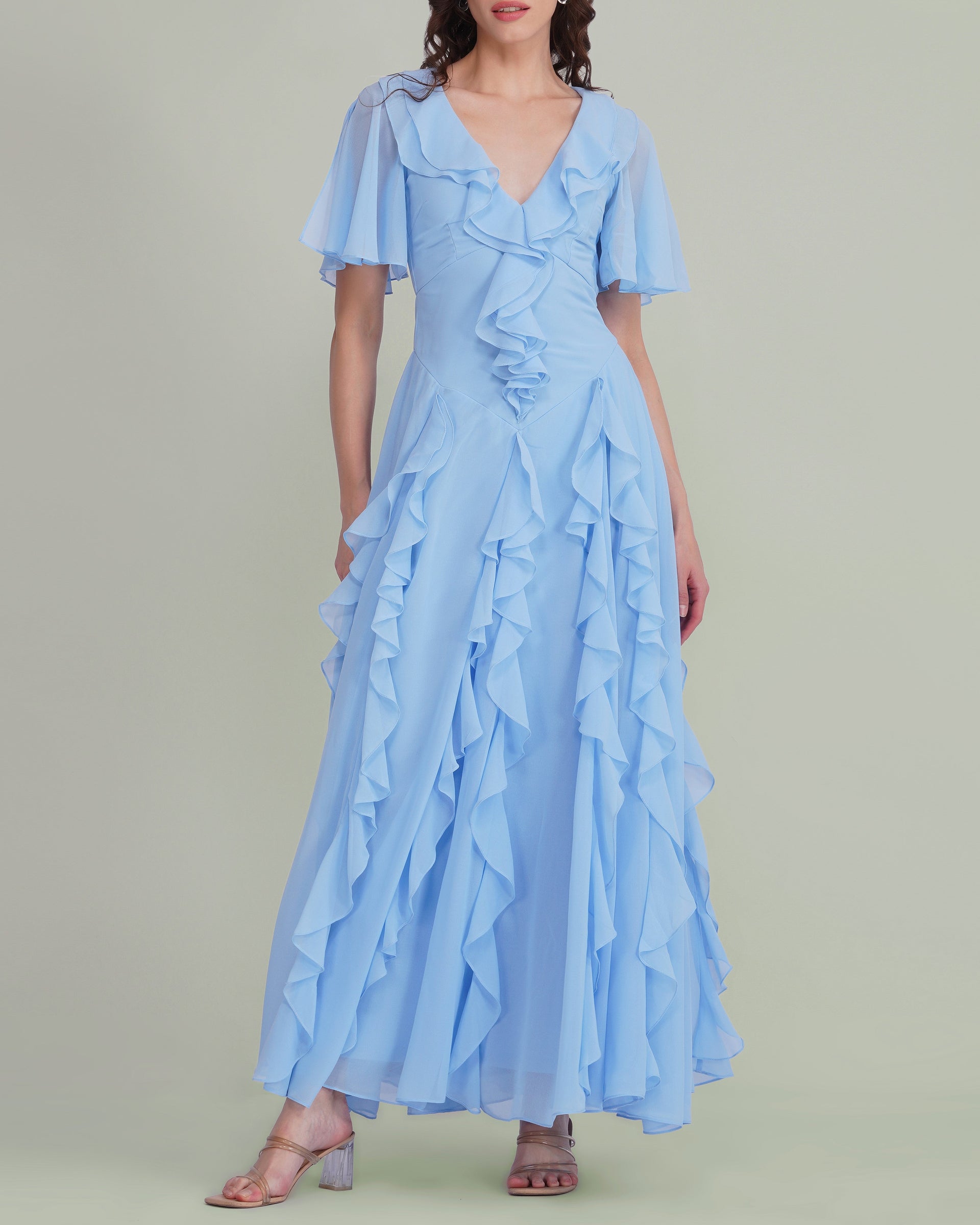 Hertia Maxi Dress in Light Blue