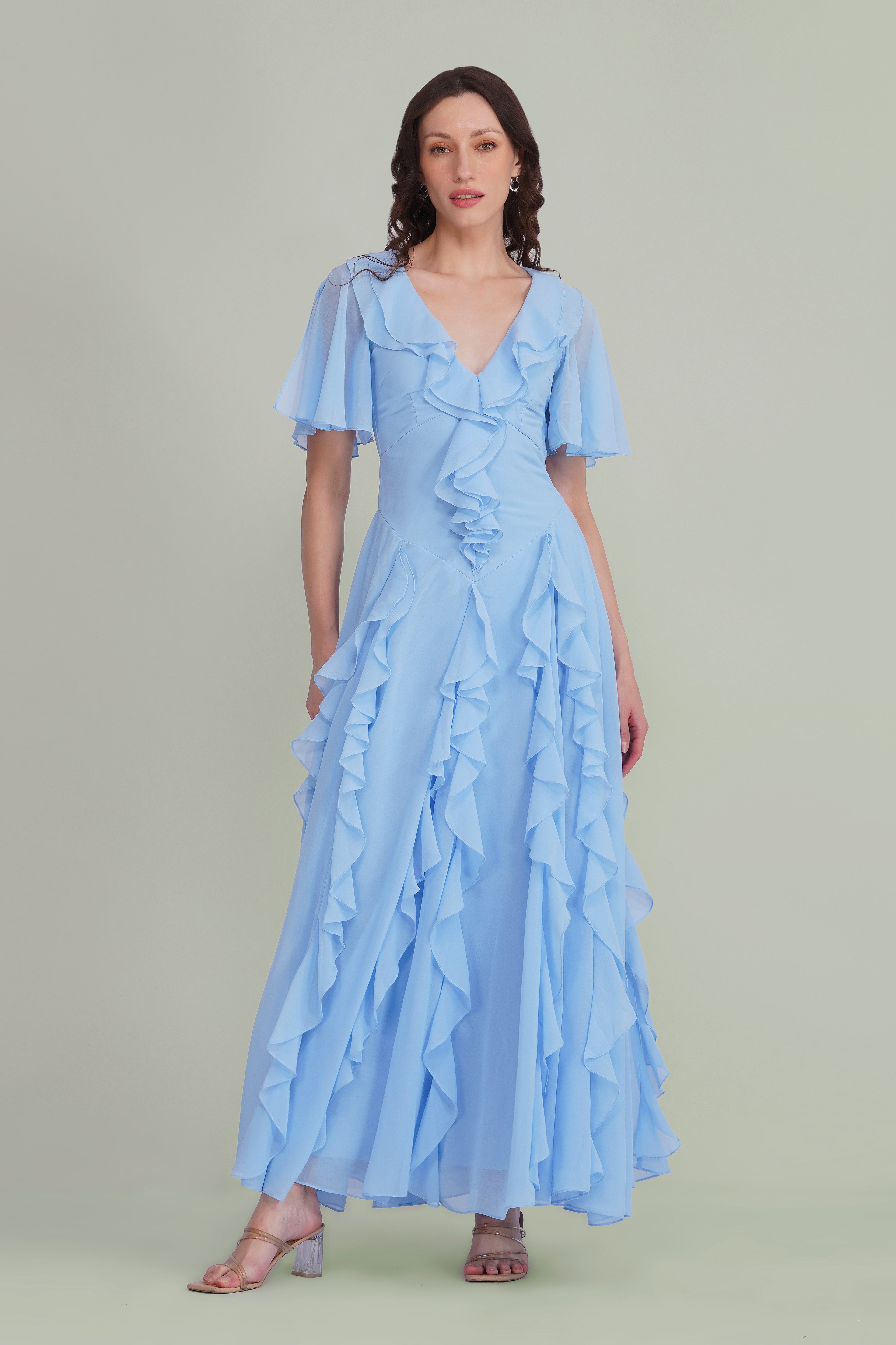 Hertia Maxi Dress in Light Blue