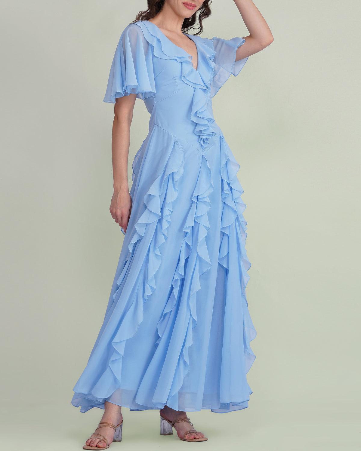 Hertia Maxi Dress in Light Blue