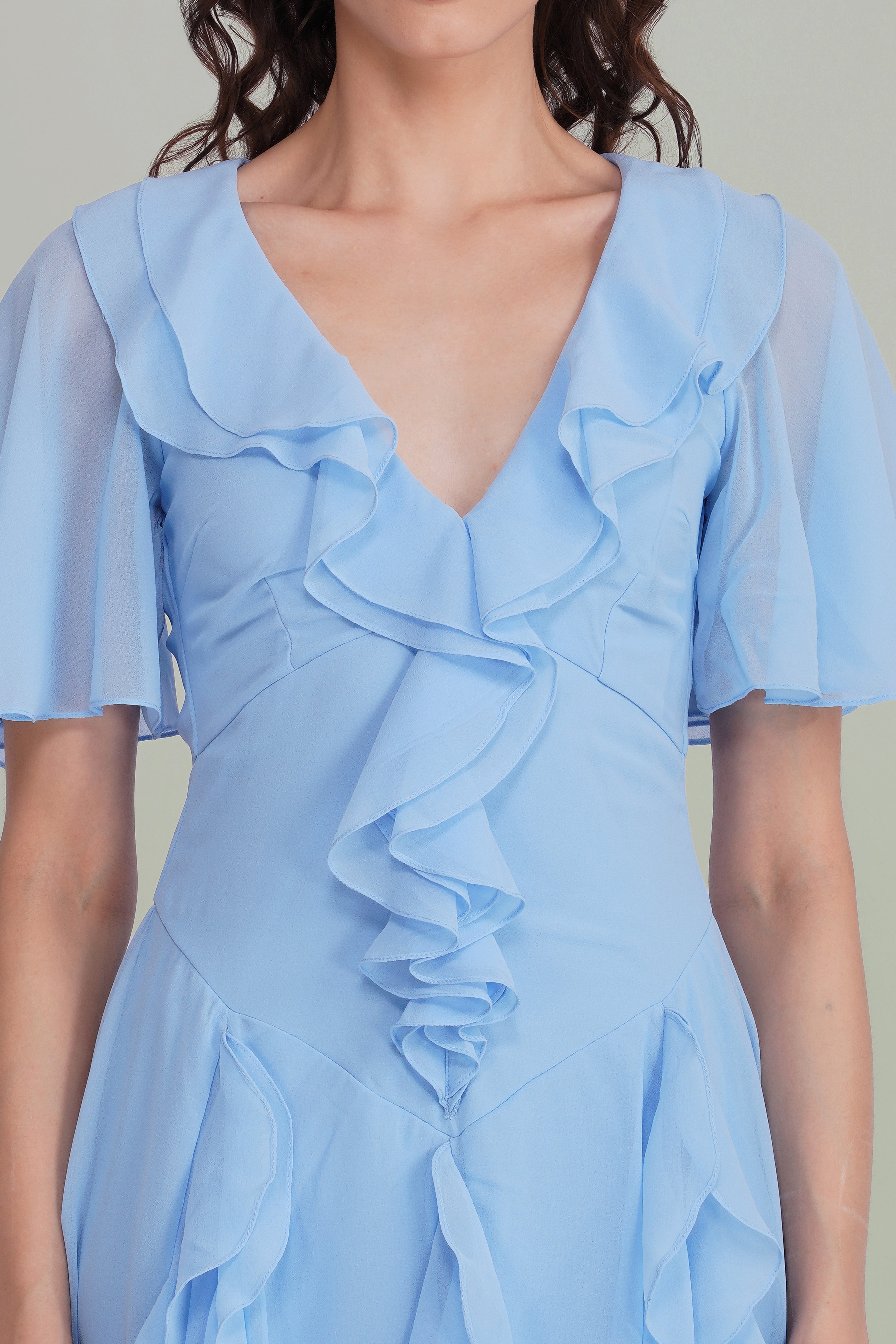 Hertia Maxi Dress in Light Blue