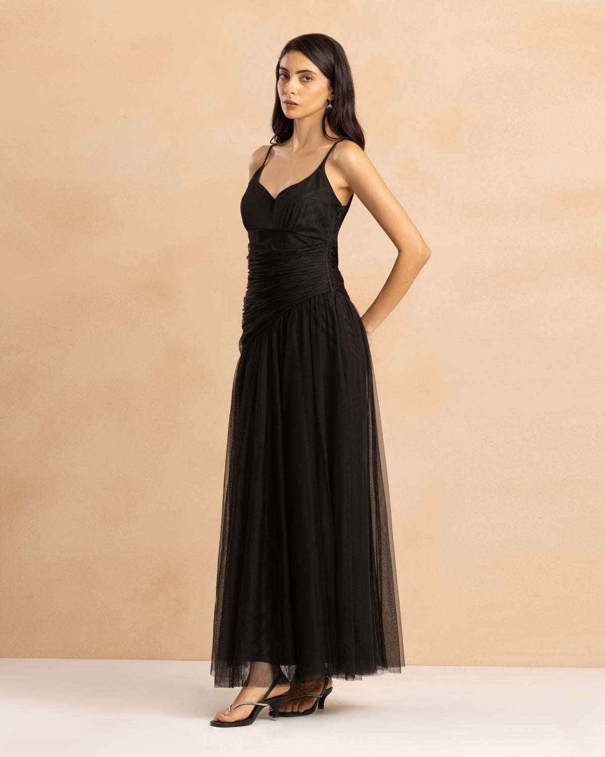 Hosanna Tulle Maxi Dress in Black