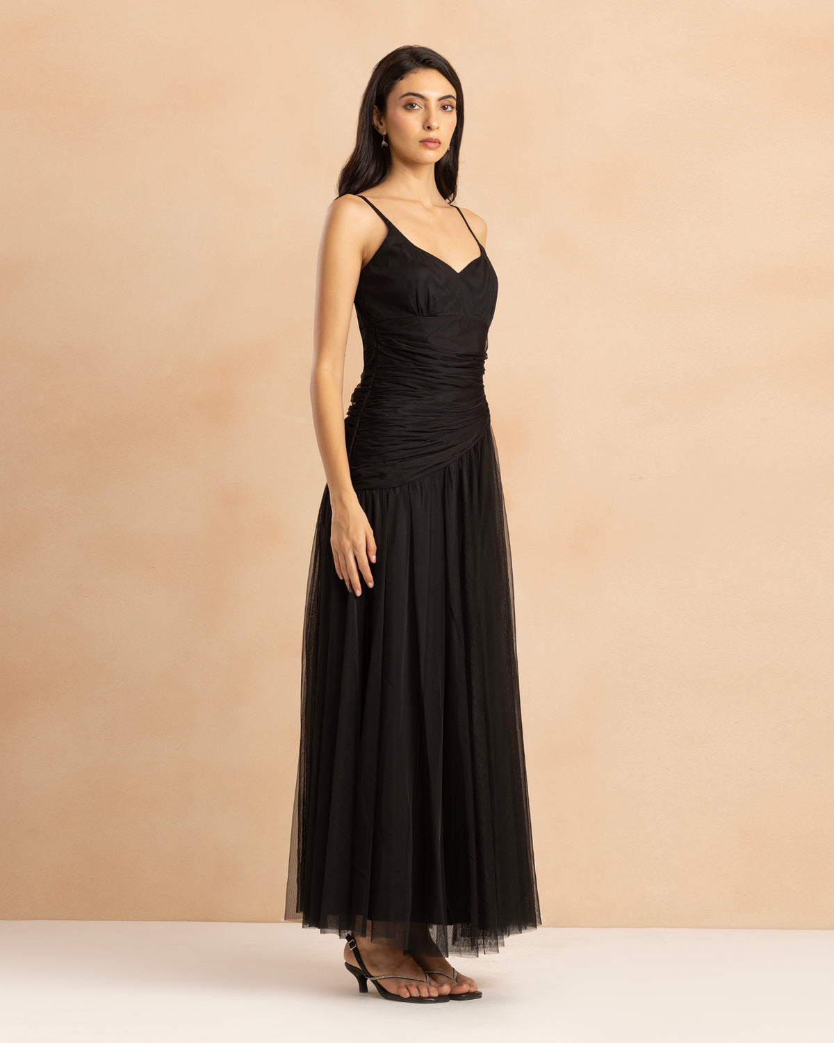 Hosanna Tulle Maxi Dress in Black