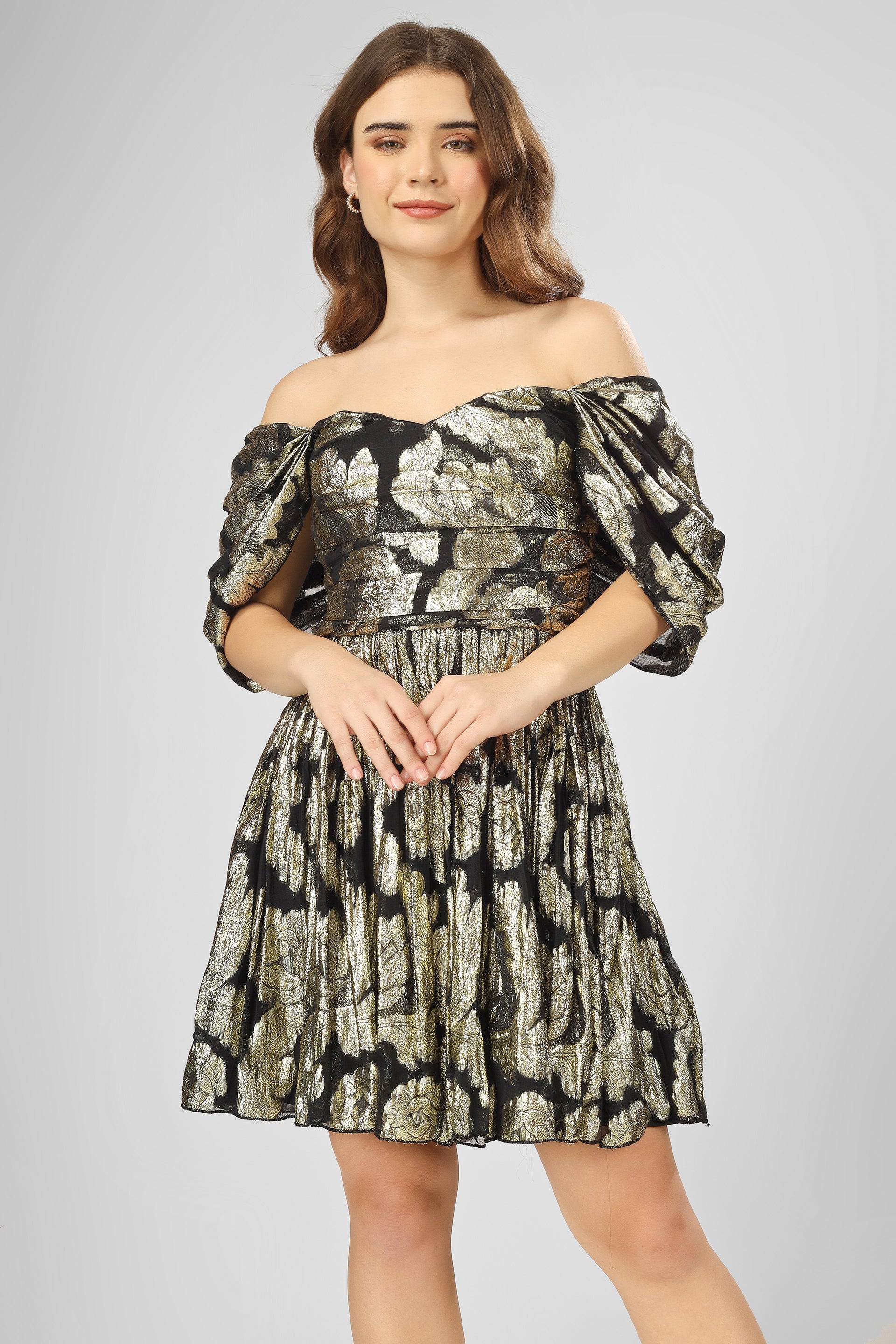 black metallic dress