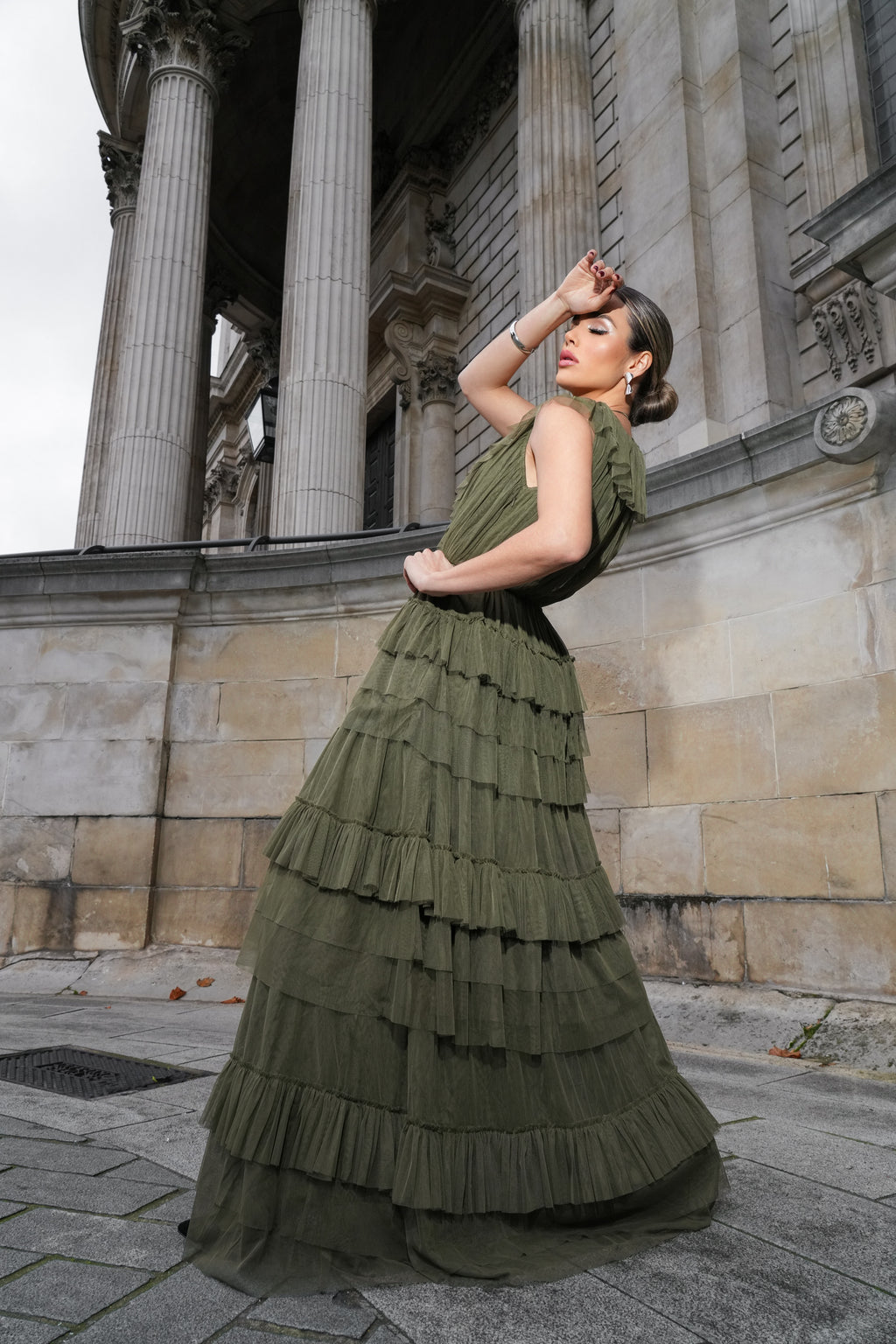 lace and beads tulle maxi dress Lace & Beads Jasmine Mocha Brown Tulle Dress – Love My Apparel main image 0