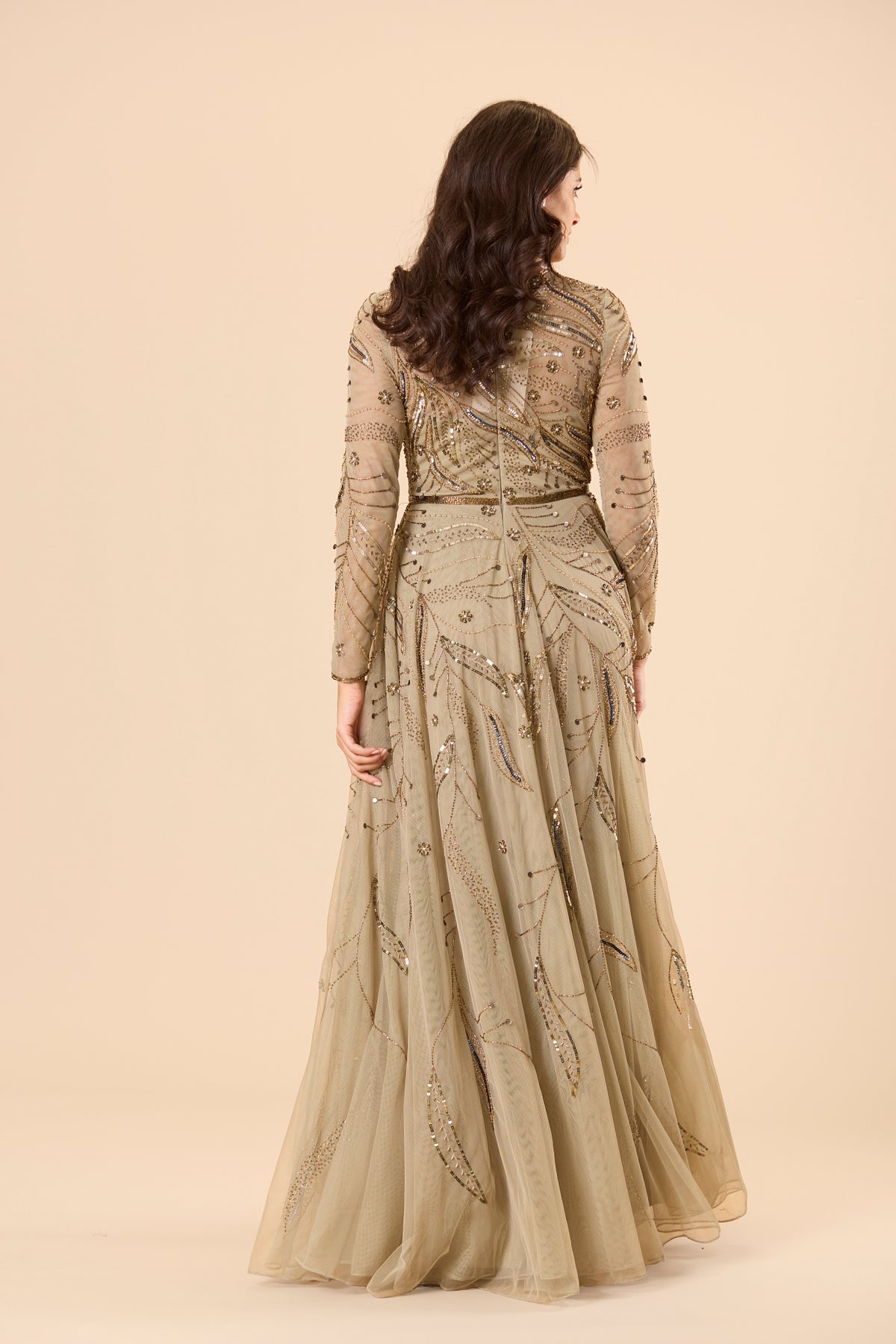 Ileana Embellished Maxi Dress in Sage Green