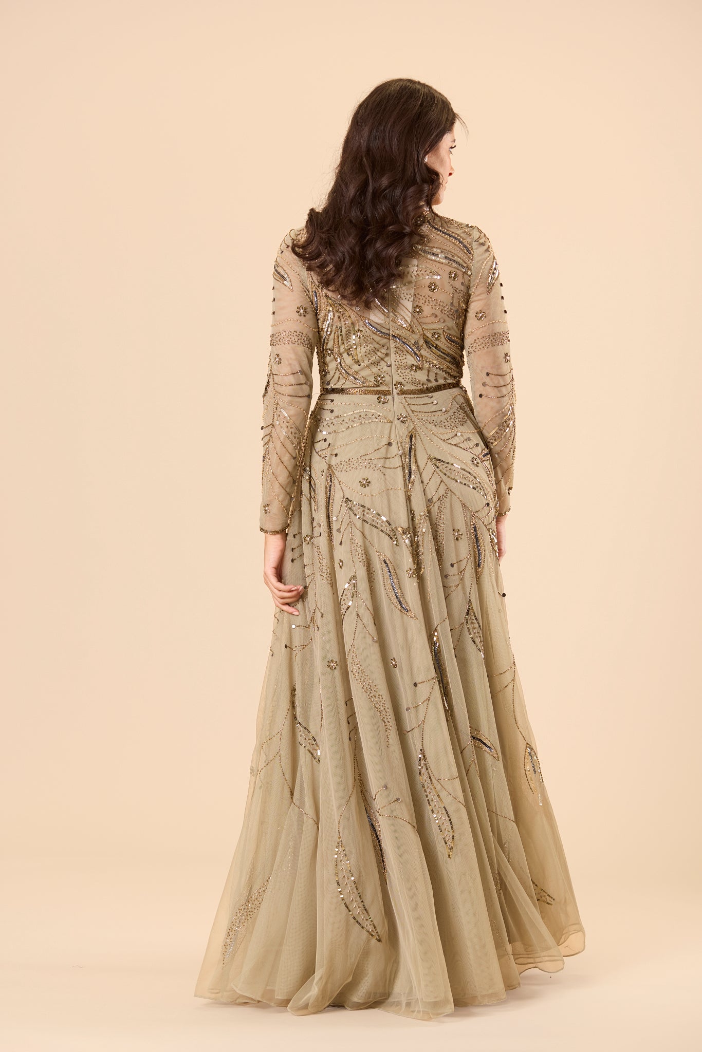 Ileana Embellished Maxi Dress in Sage Green