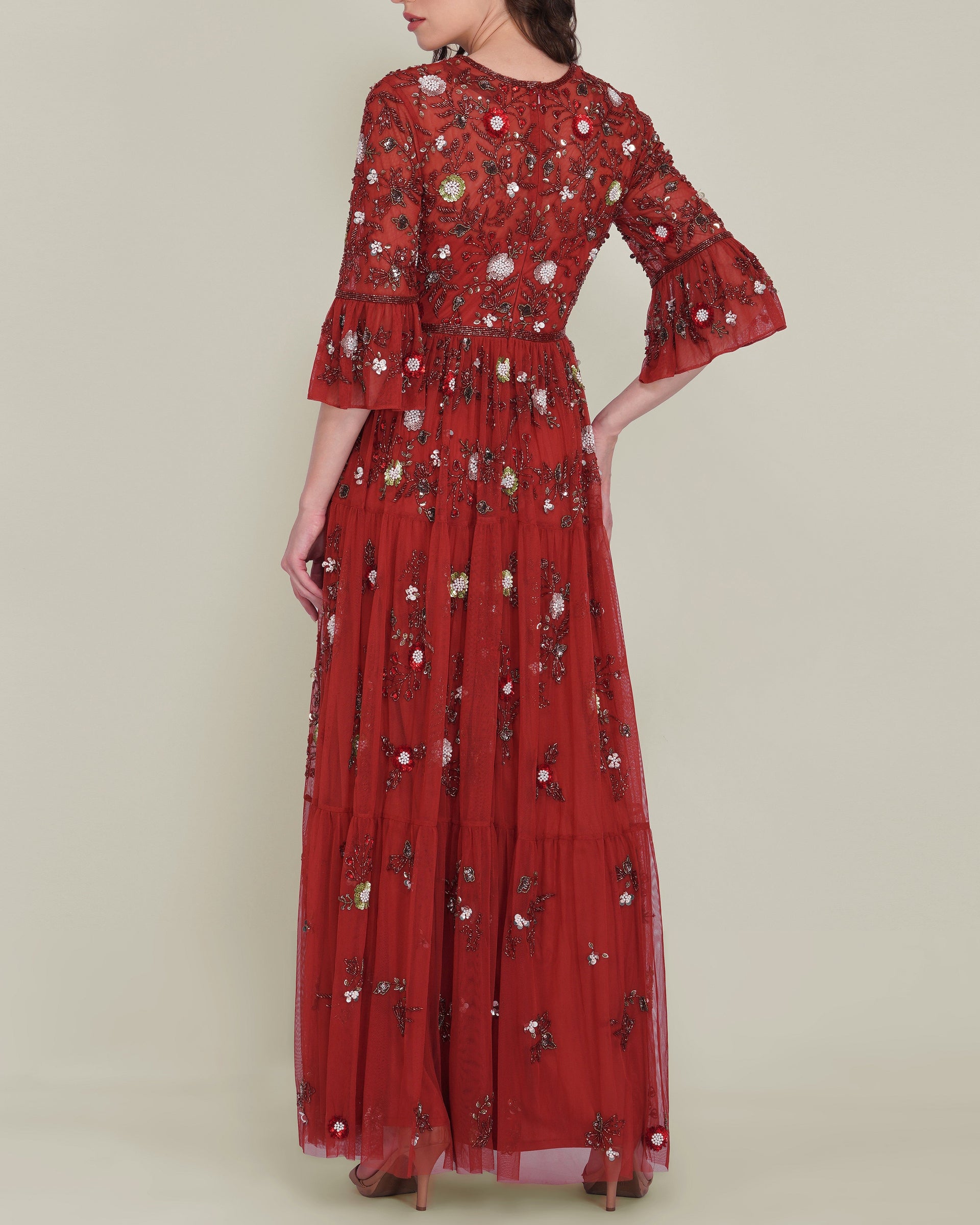 Iona Embellished Maxi Dress in Cinnamon