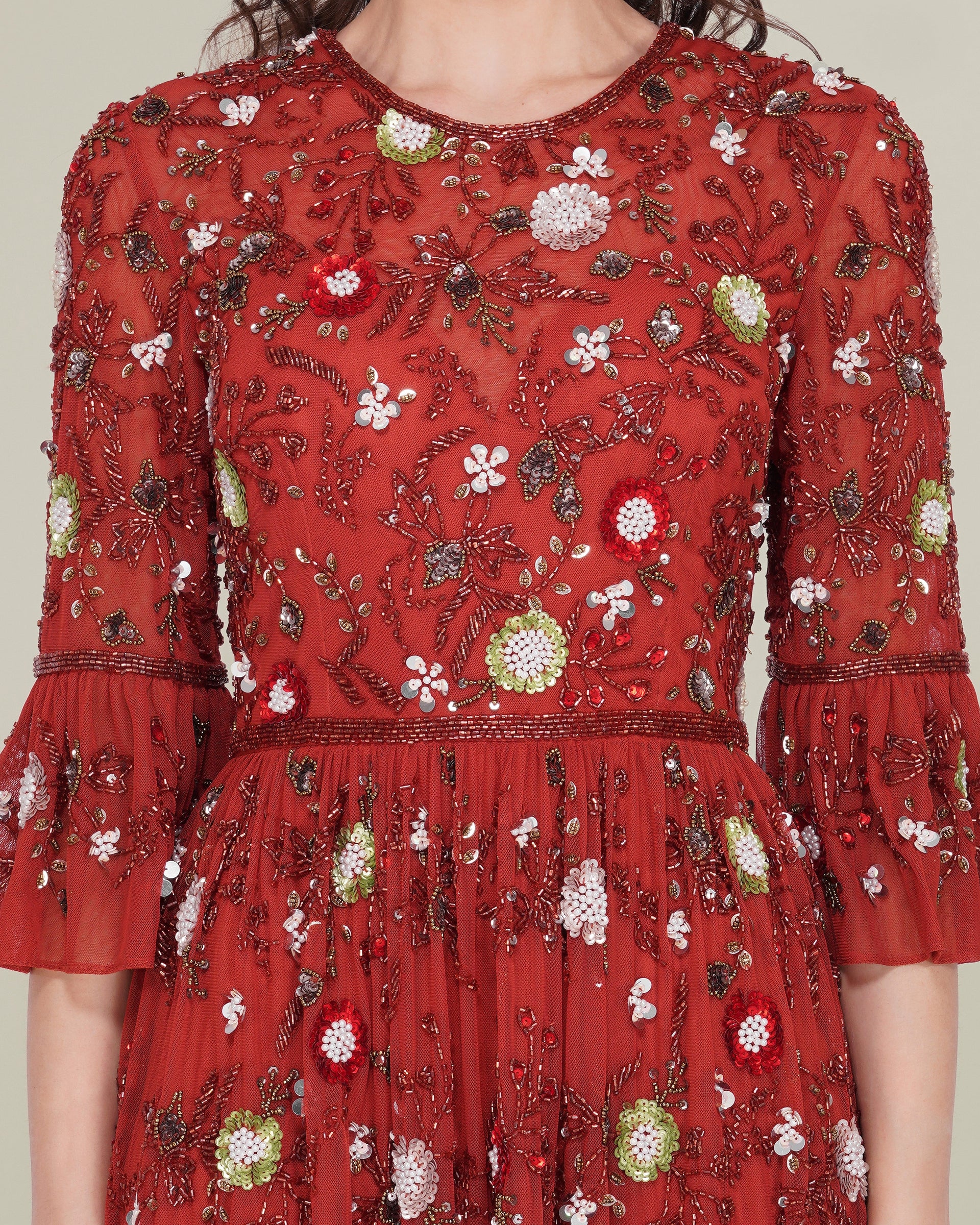 Iona Embellished Maxi Dress in Cinnamon