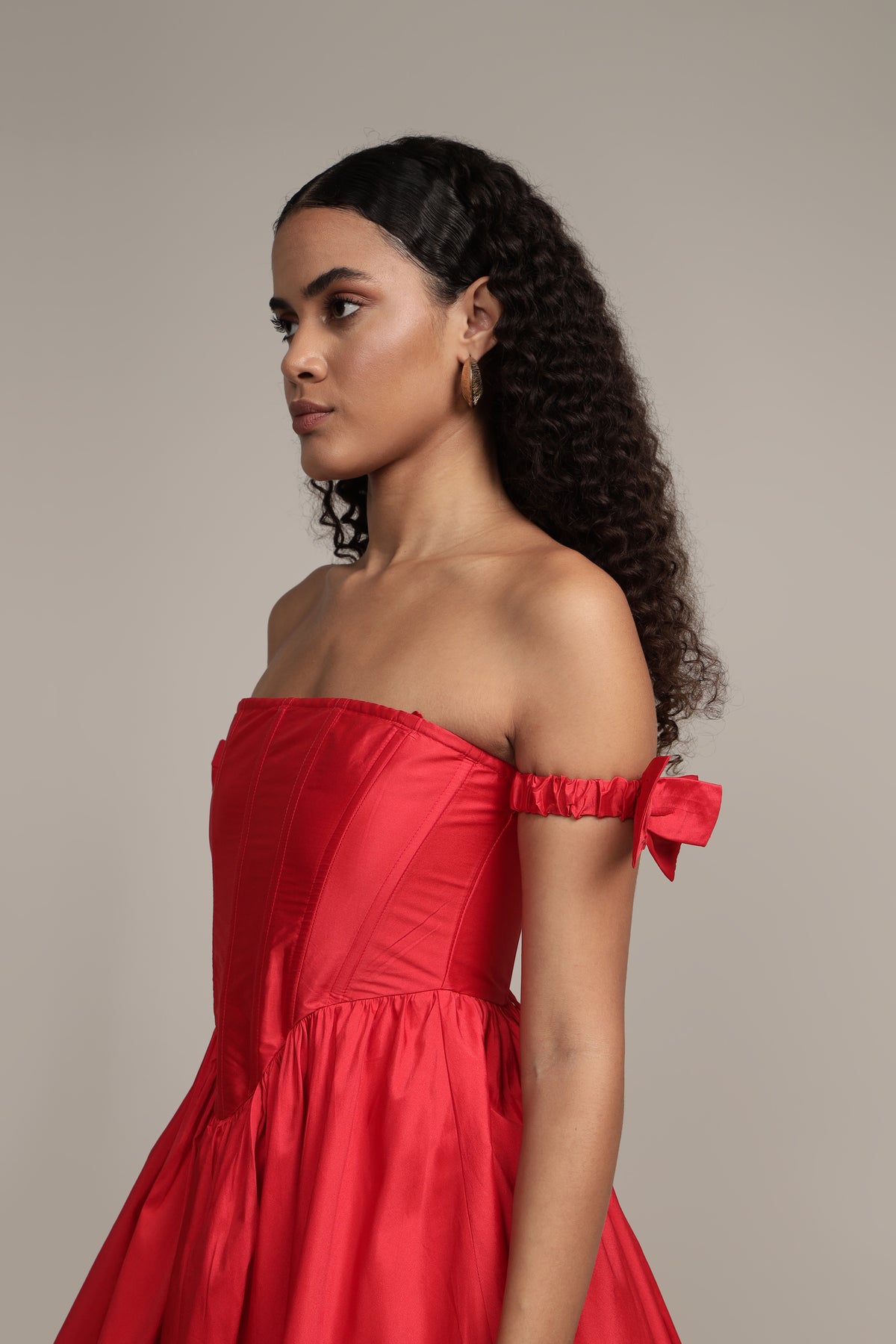 Carly Corset Mini Dress in Red