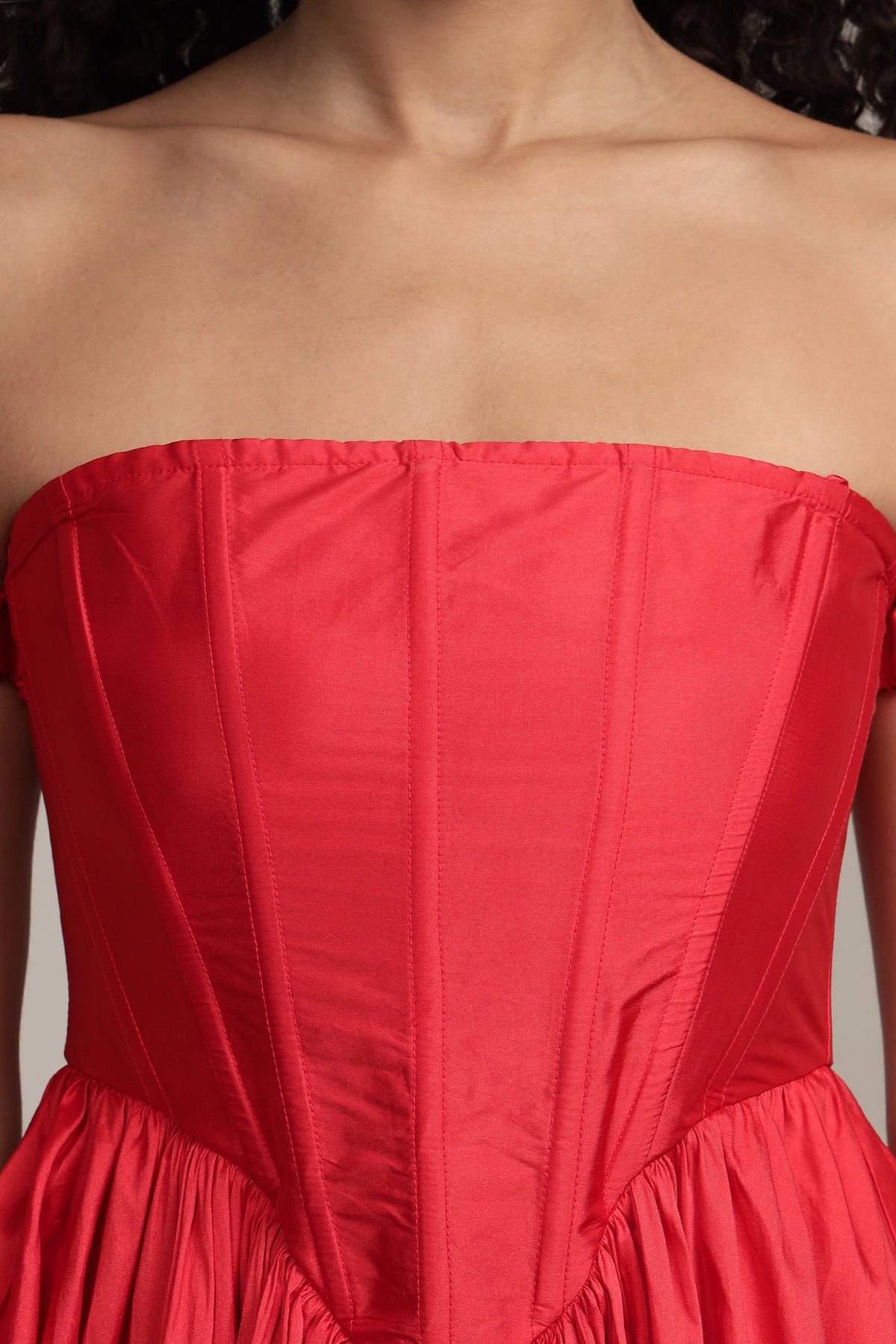 Carly Corset Mini Dress in Red
