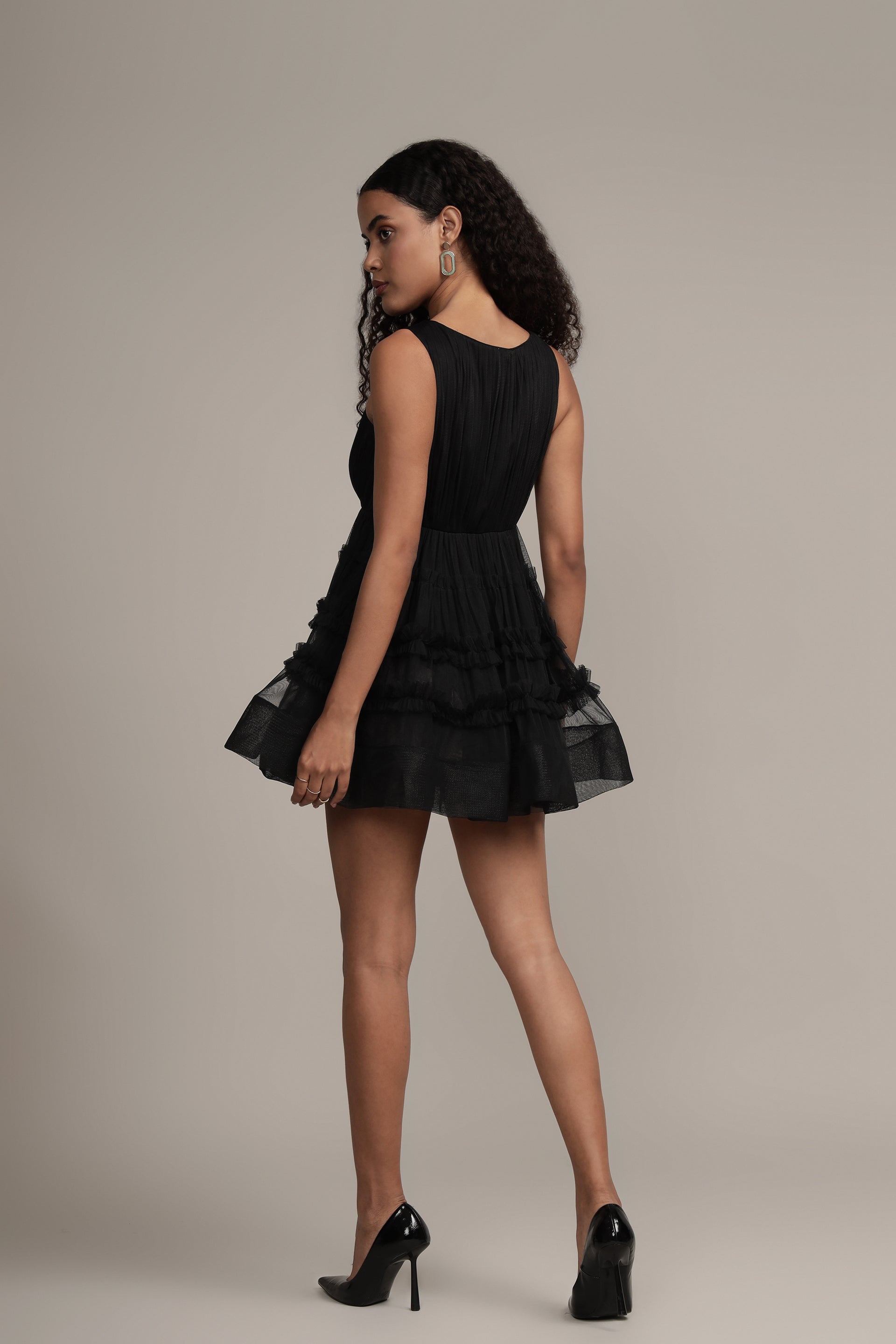 Ivy Black Tulle Mini Dress