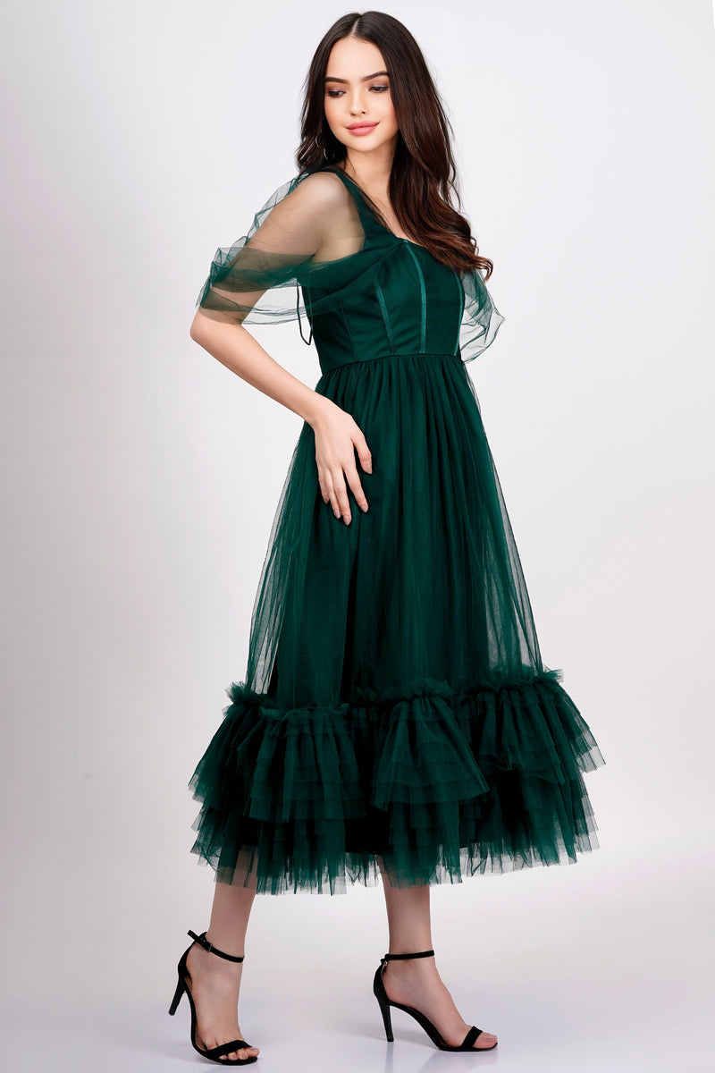 Emerald Laneese Cross Over Tulle Dress main image 1
