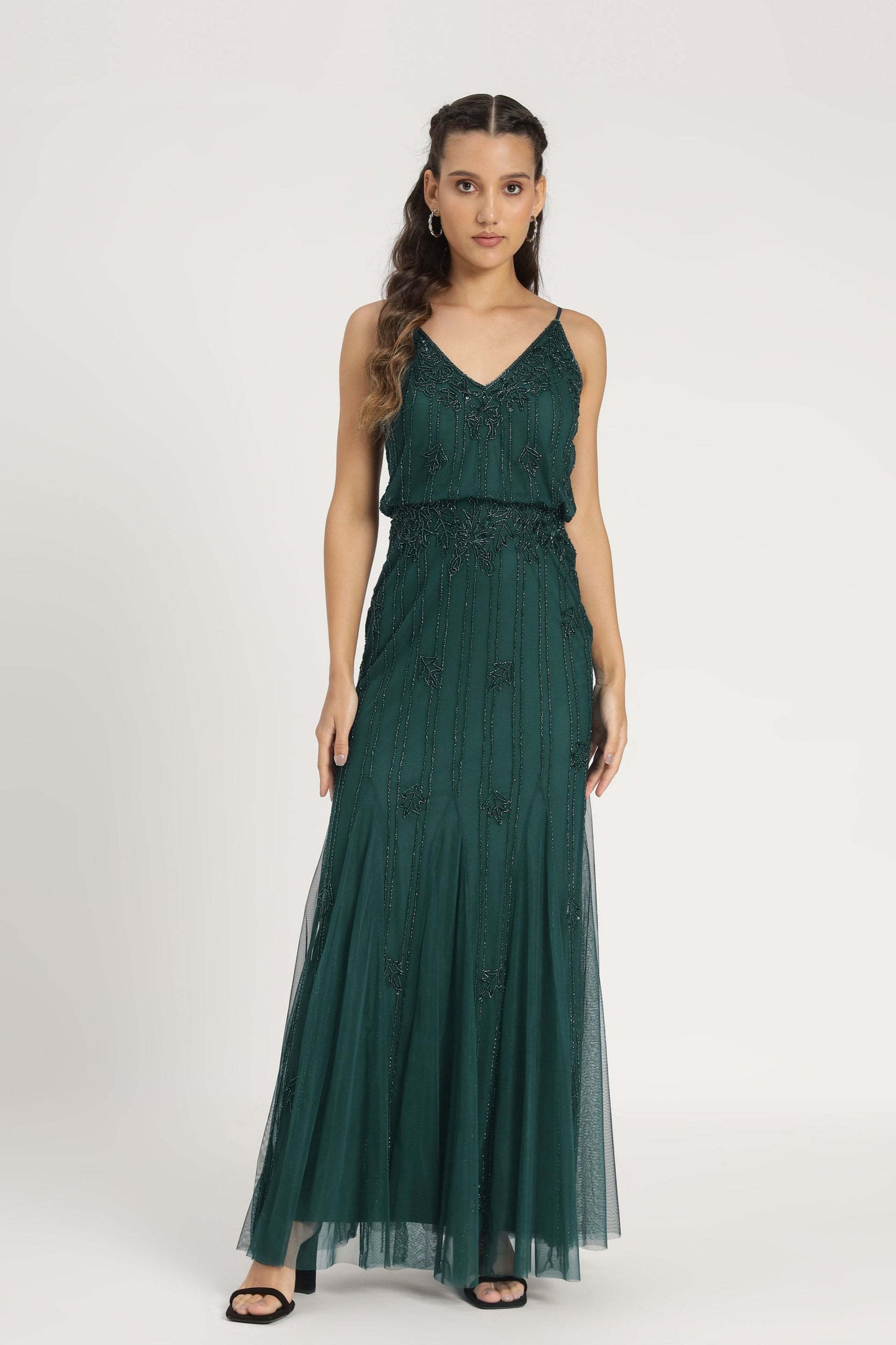 Keeva Green Bridesmaid Dress – Lace & Beads
