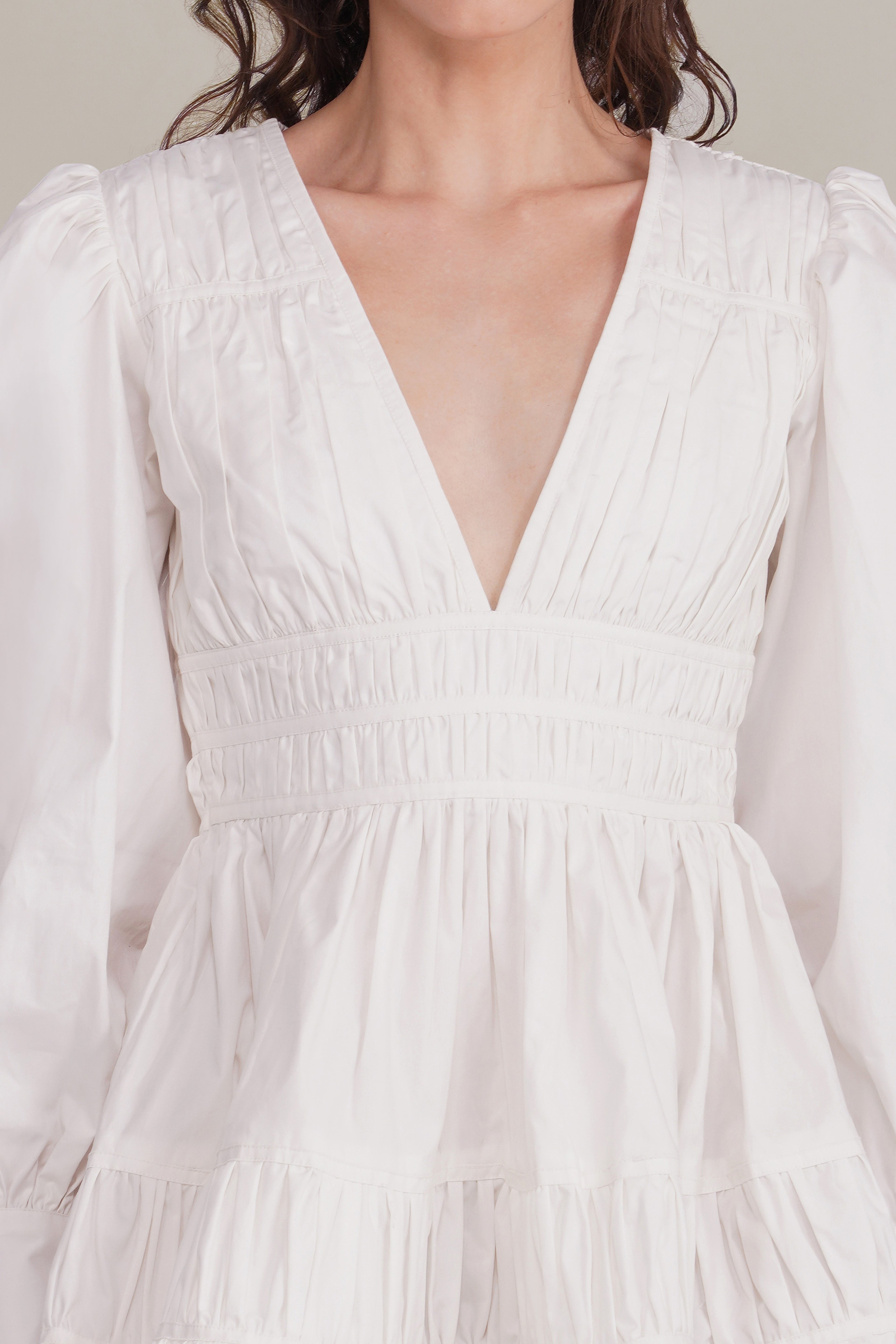 Keris Poplin Mini Dress in White